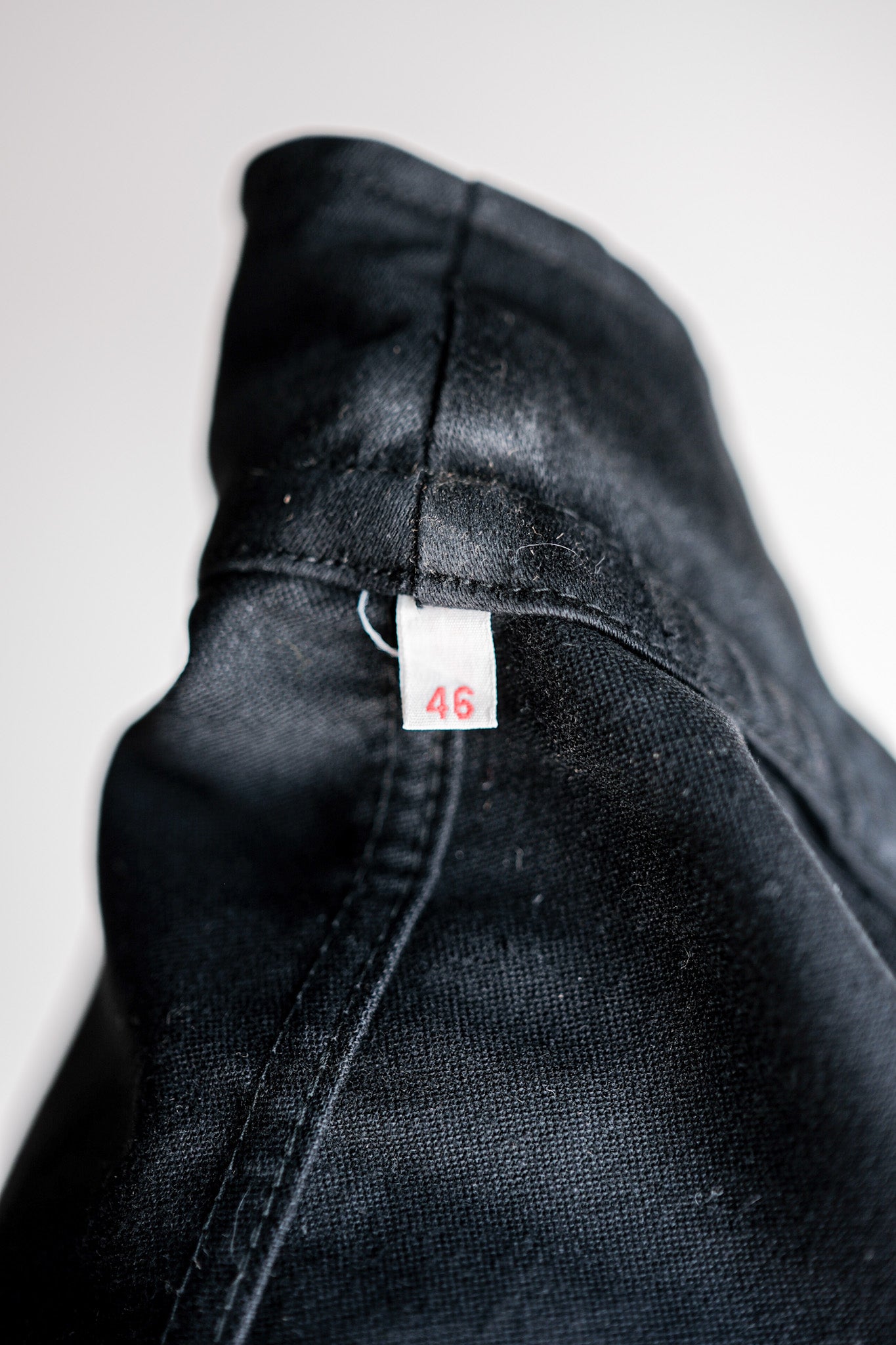 【~60's】French Vintage Black Moleskin Work Jacket Size.46 "Adolphe Lafont"