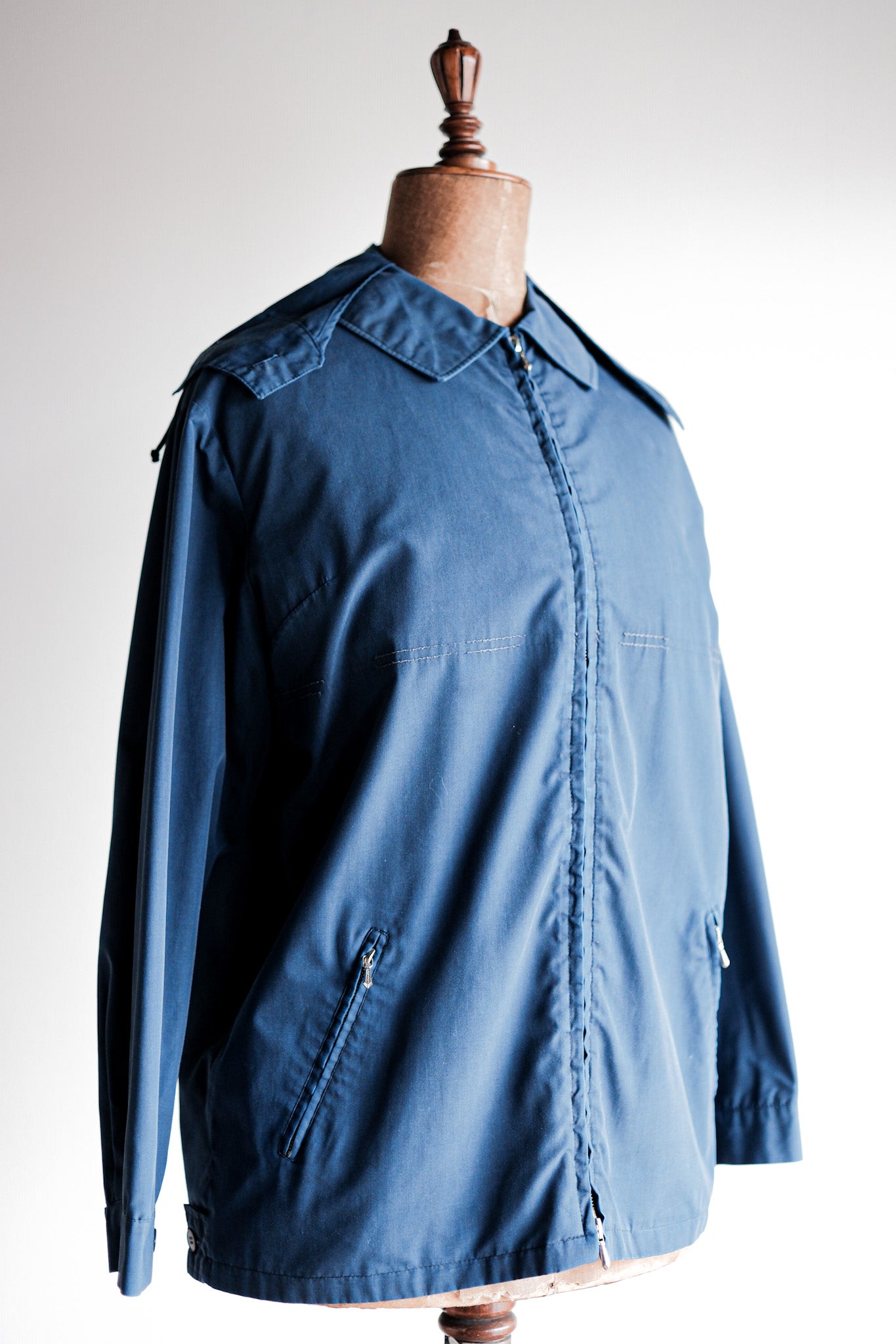 【~50's】German Vintage Blue Cotton × Polyester Hooded Jacket