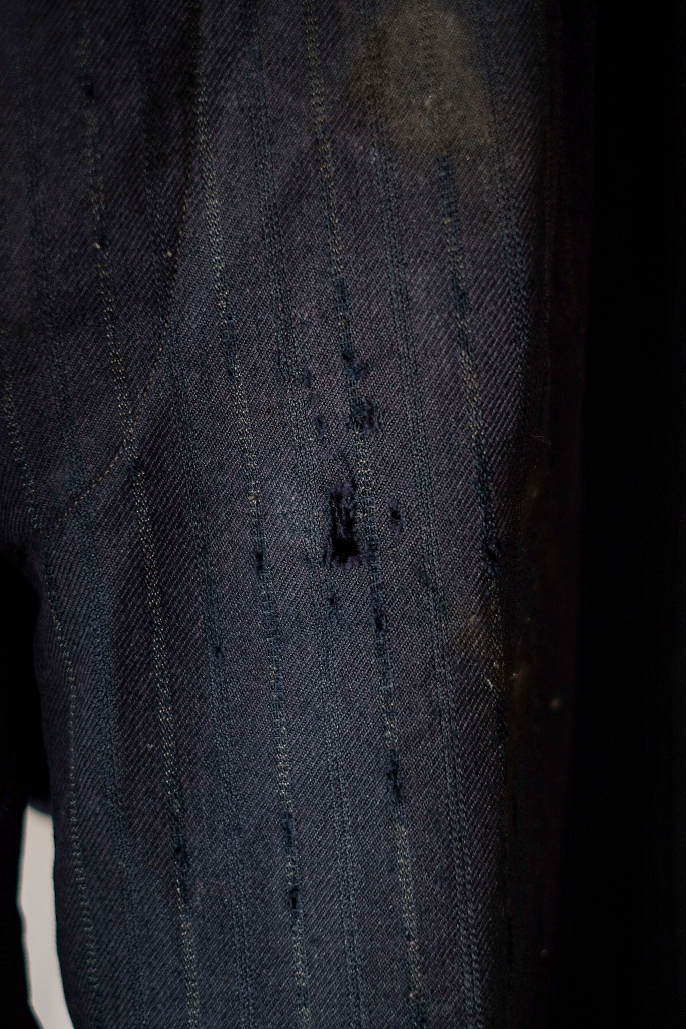 【~40's】French Vintage Navy Wool Striped Work Pant