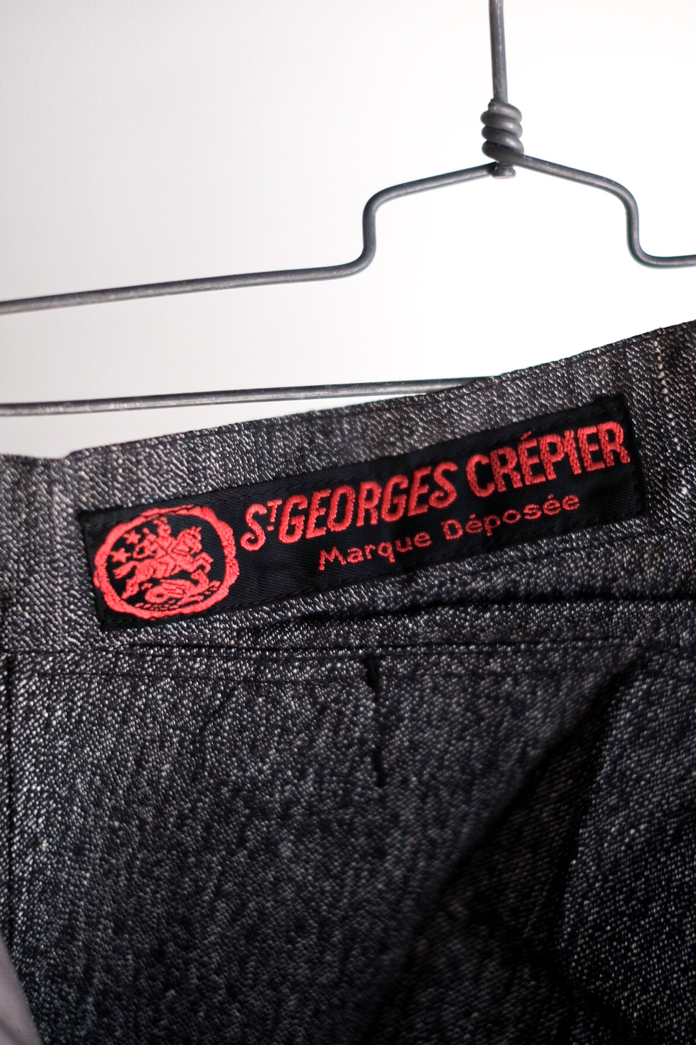 【~30's】French Vintage Black Chambray Work Pants "Dead Stock"