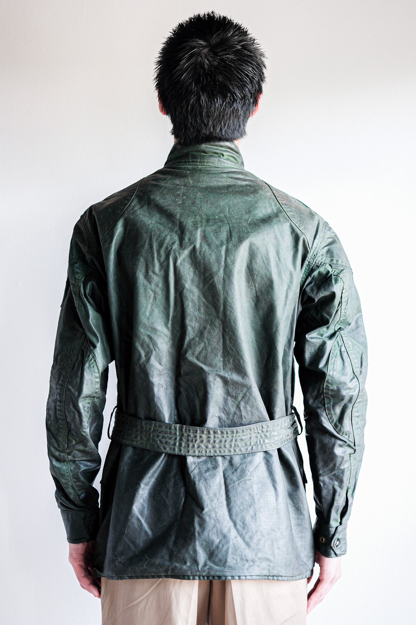 【~60's】Vintage Belstaff Green Waxed Jacket With Patches Size.36 “TRIALMASTER"