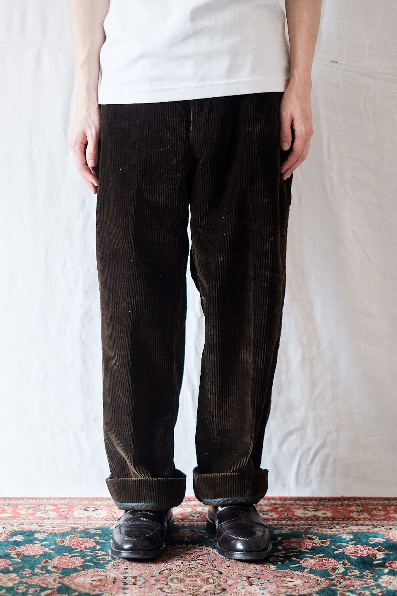 【~30's】French Vintage Brown Corduroy Work Pant