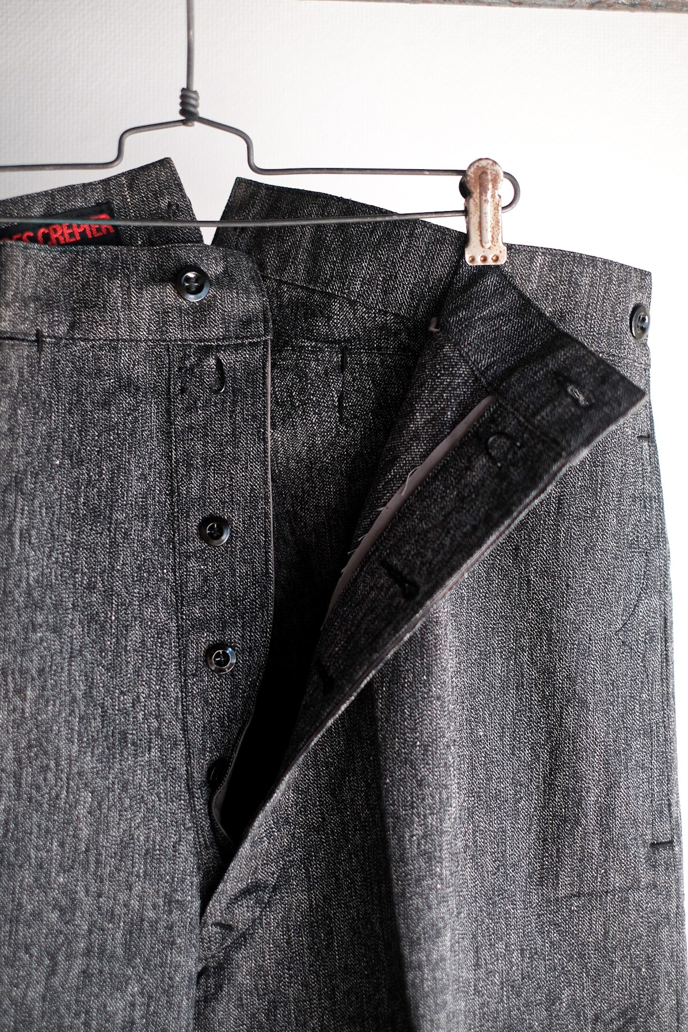 【~30's】French Vintage Black Chambray Work Pants "Dead Stock"