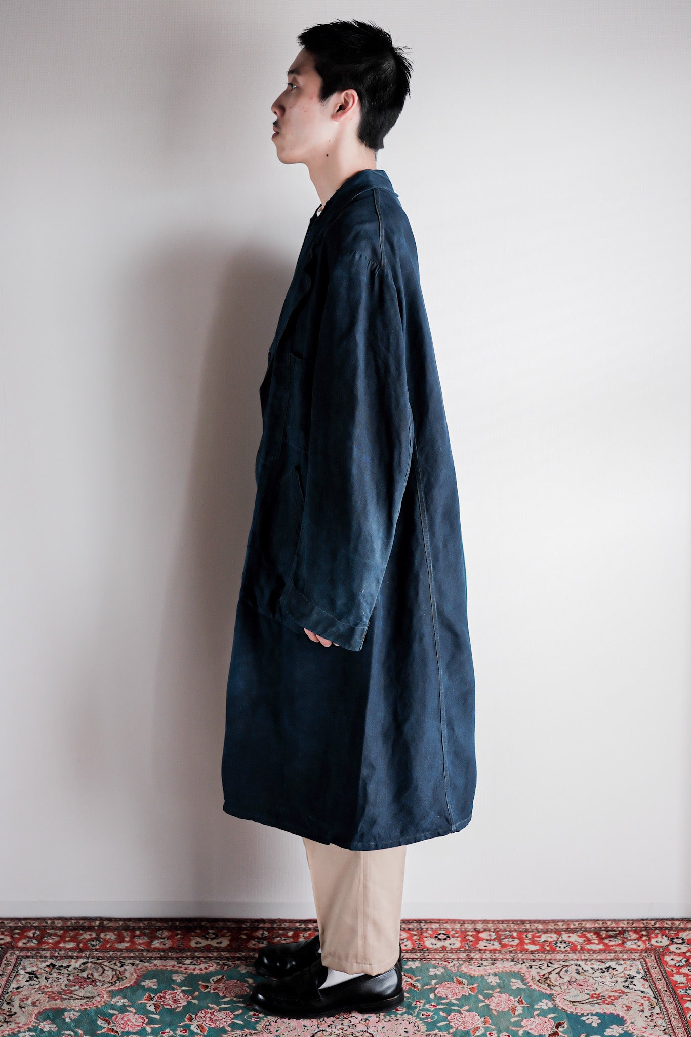 【Early 20th C】French Antique Indigo Linen Maquignon Coat