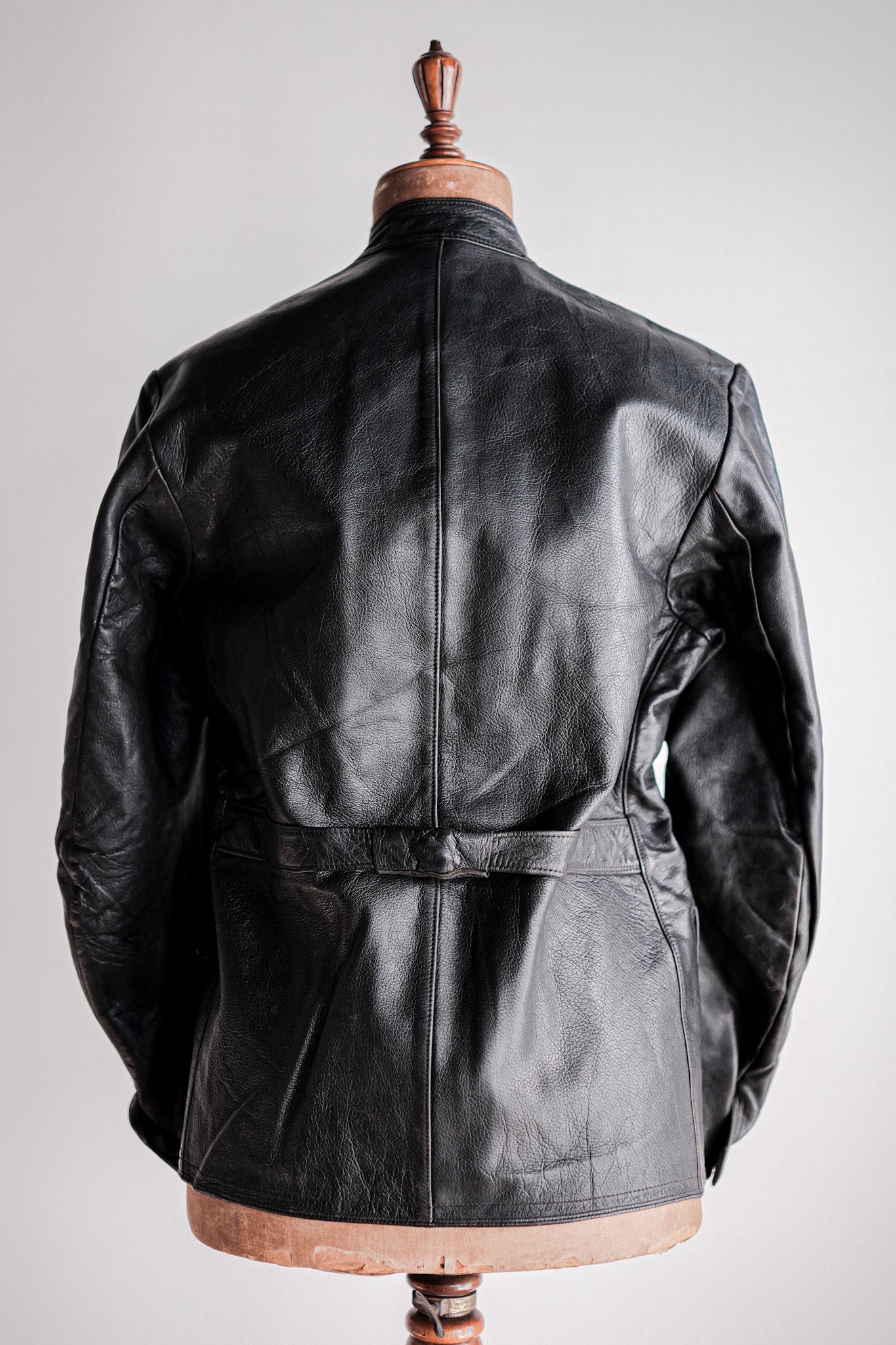 【~40's】Swedish Vintage Double Breasted Leather Jacket
