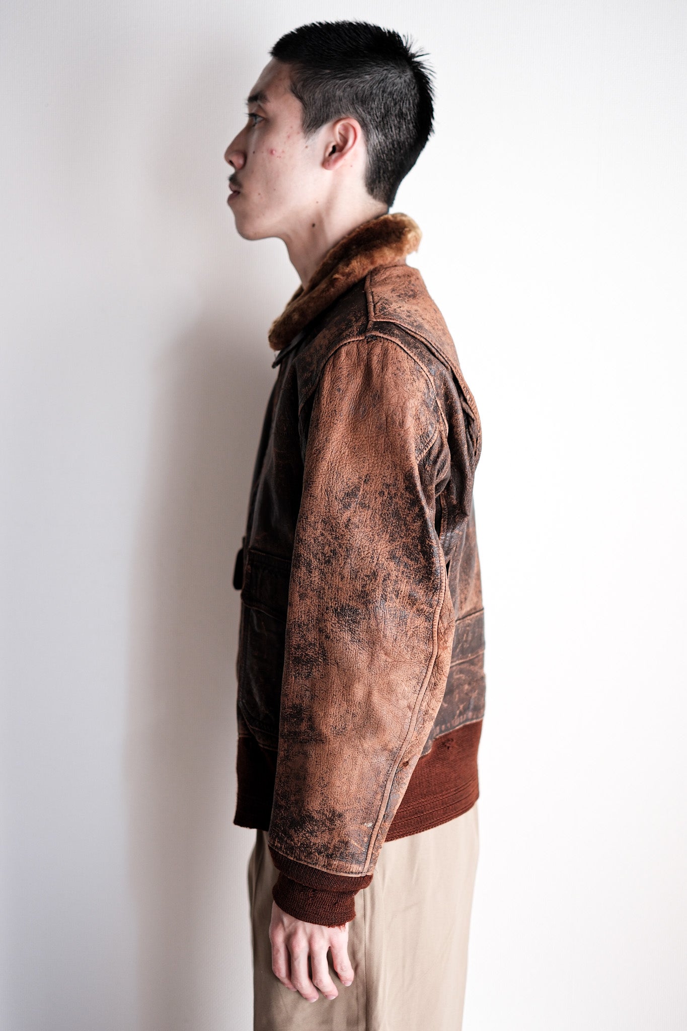 【~40's】U.S.NAVY M-422A Leather Flight Jacket