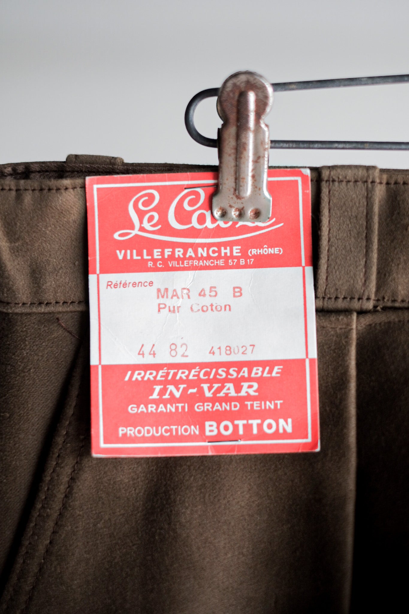 【~50's】French Vintage Brown Moleskin Work Pants "Dead Stock"