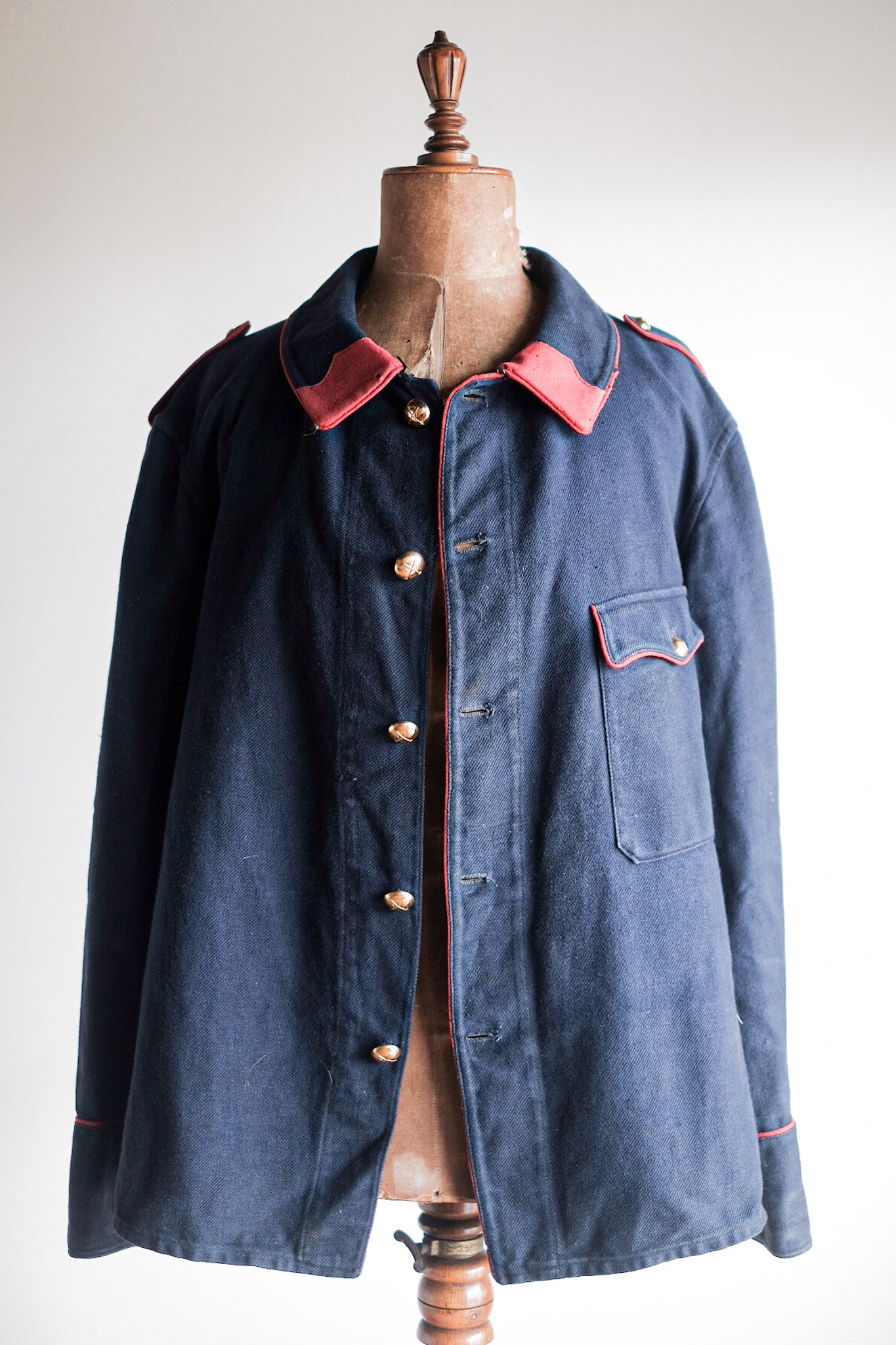 【~30's】French Vintage Indigo Cotton Twill Firefighter Jacket