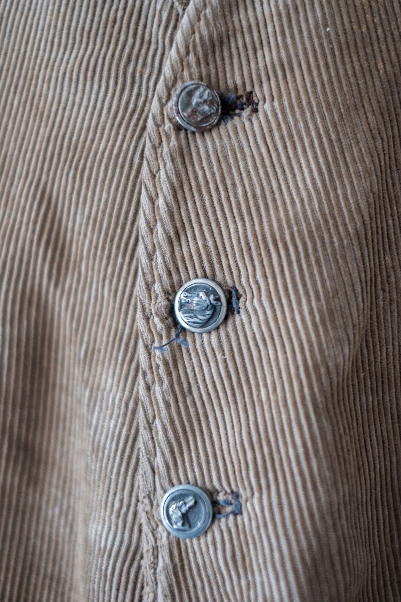 【~30's】French Vintage Brown Corduroy Hunting Gilet