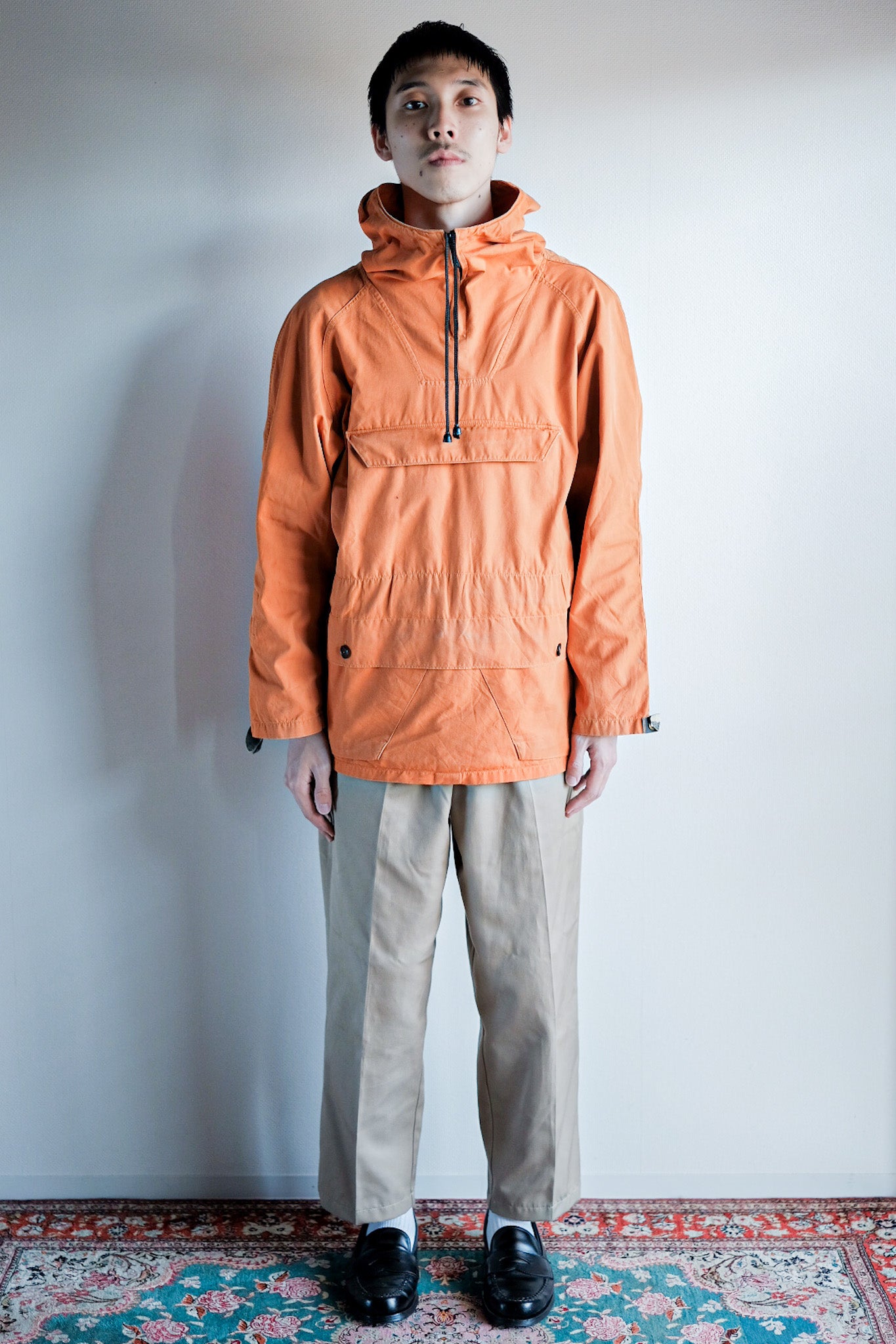 【~70's】Europe Vintage Orange Cotton Smock