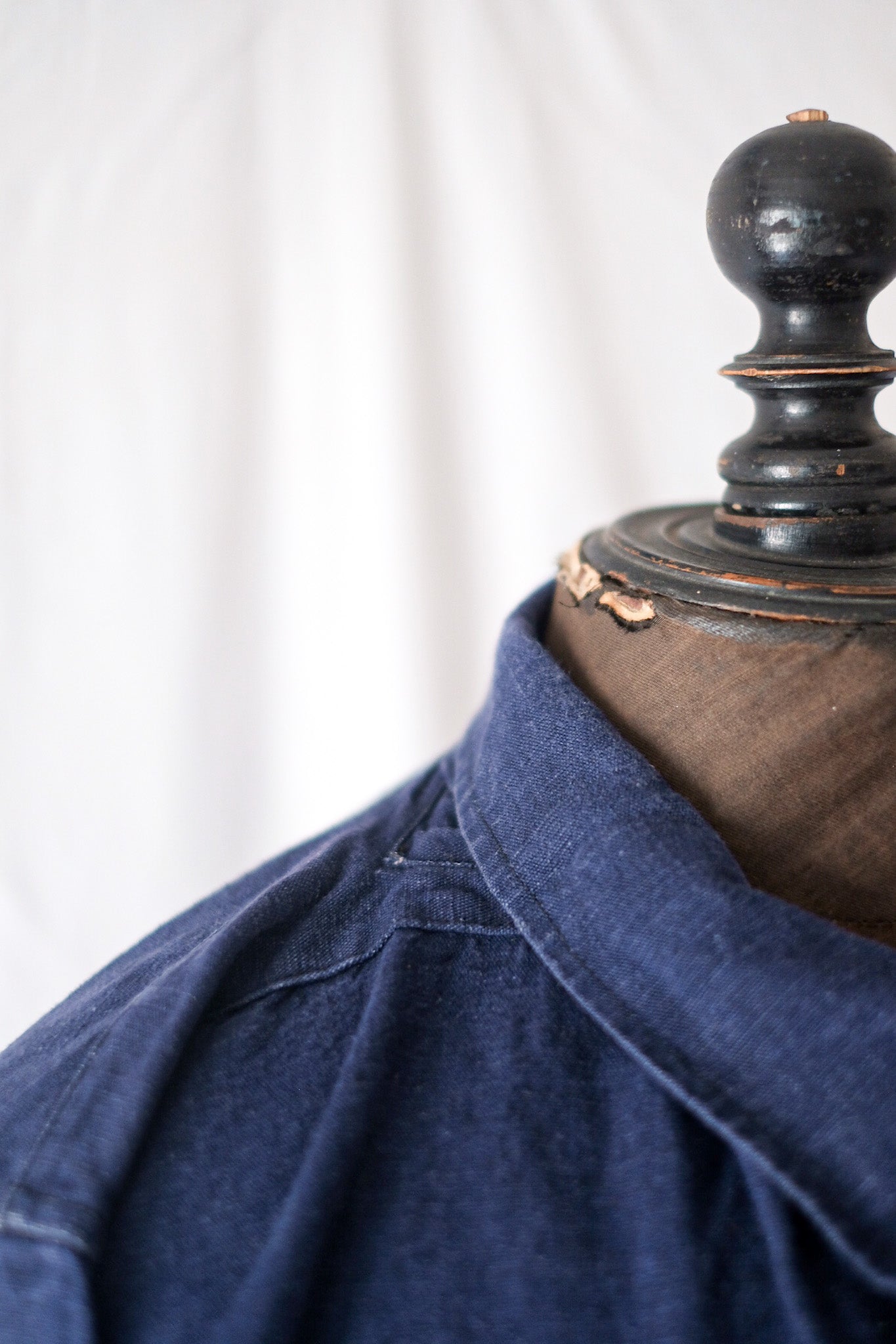 【~40's】French Vintage Indigo Cotton Smock Biaude
