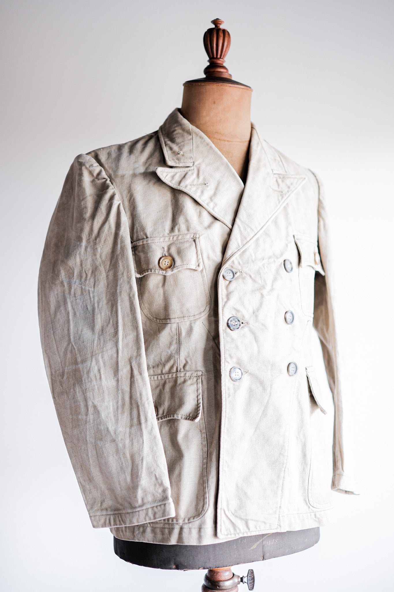 【~40's】French Vintage Double Breasted Work Jacket