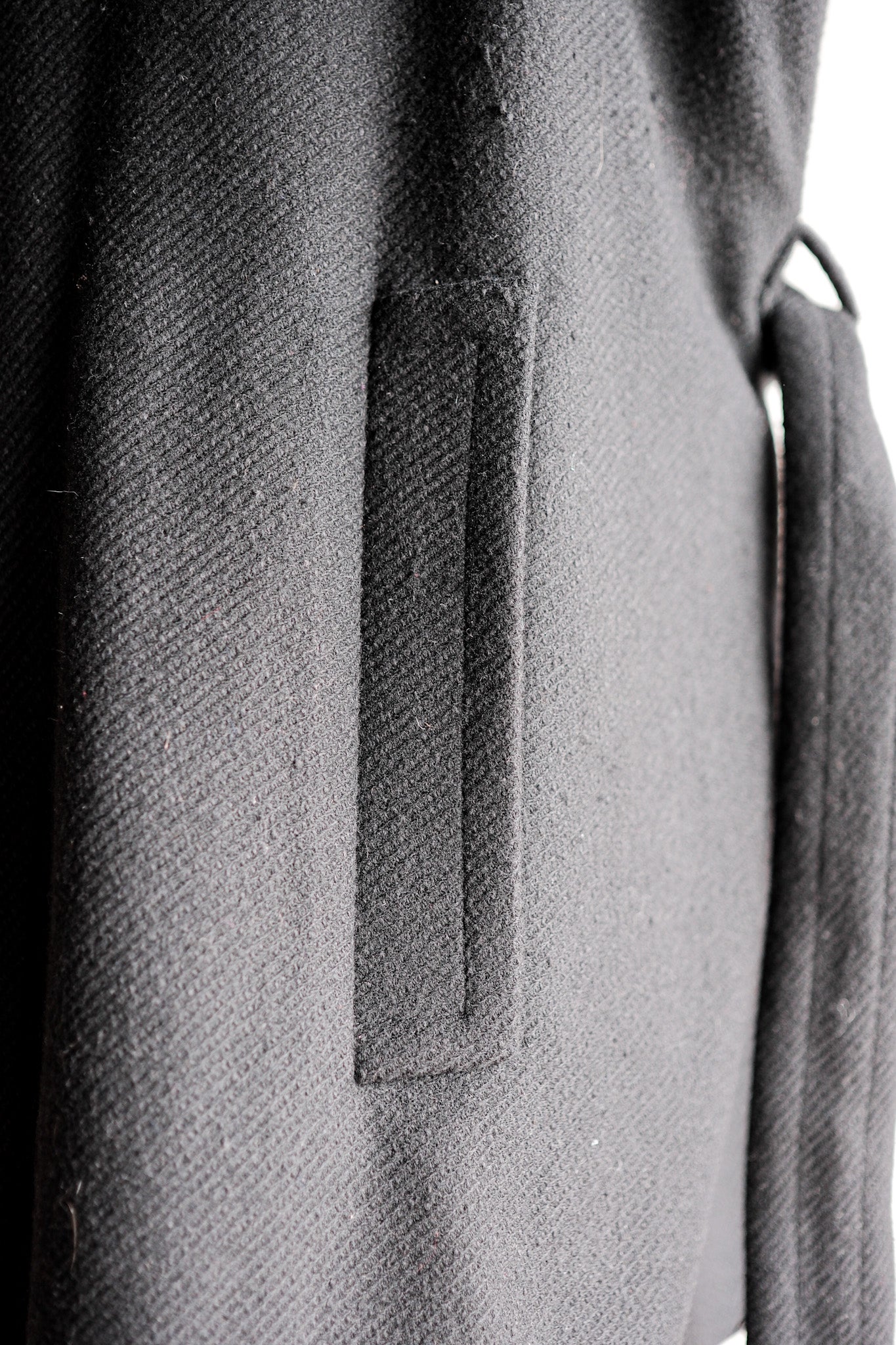 【~00's】Old Hermès Paris Cashmere Mix Wool Belted Coat by Martin Margiela