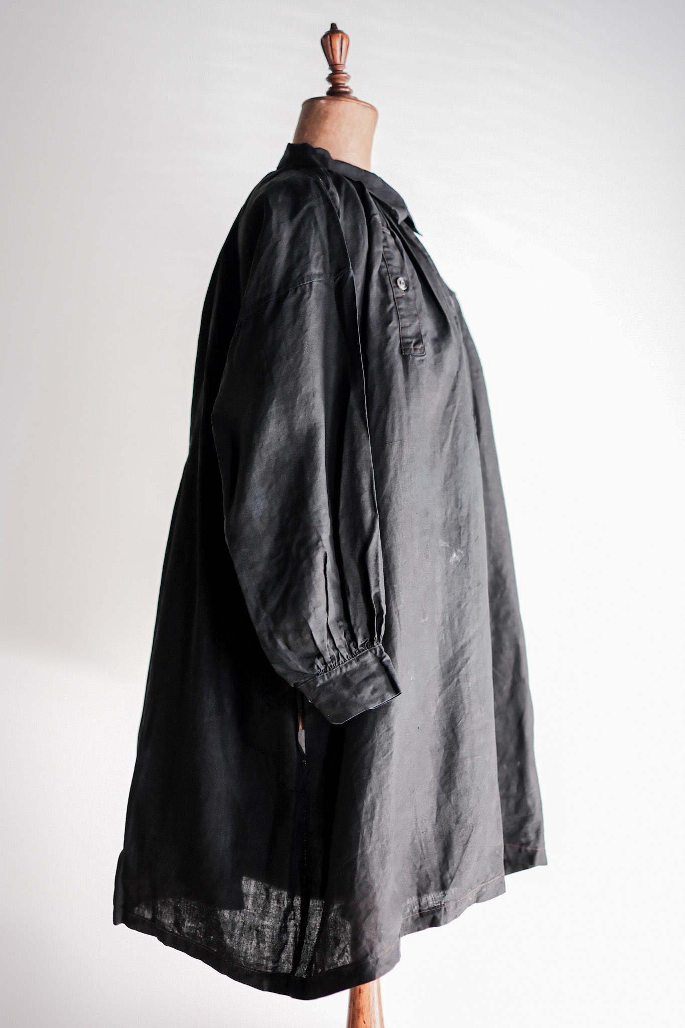 【Early 20th C】French Antique Indigo Linen Smock "Biaude"