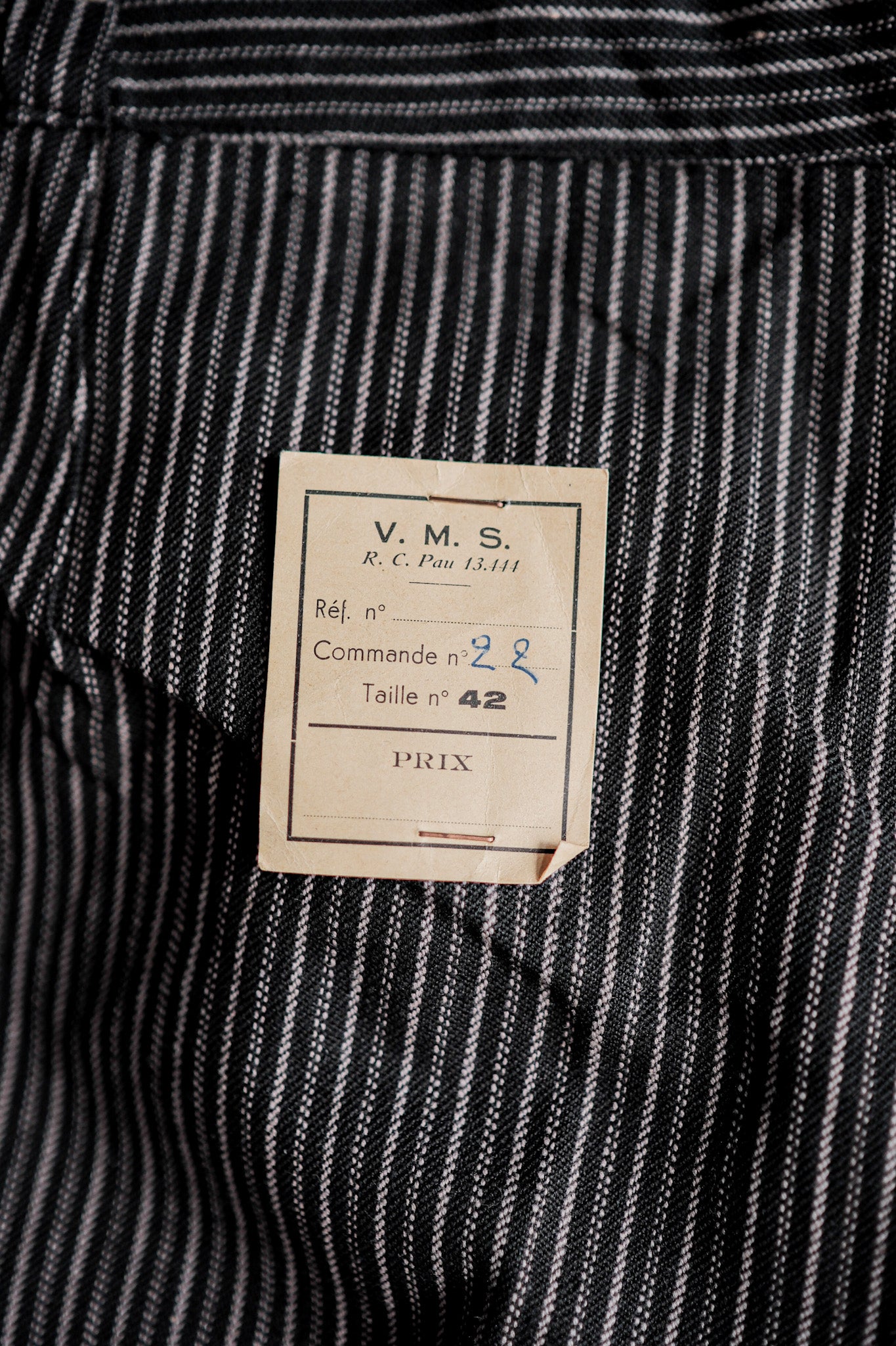 【~40's】French Vintage Cotton Striped Work Pants "Dead Stock"