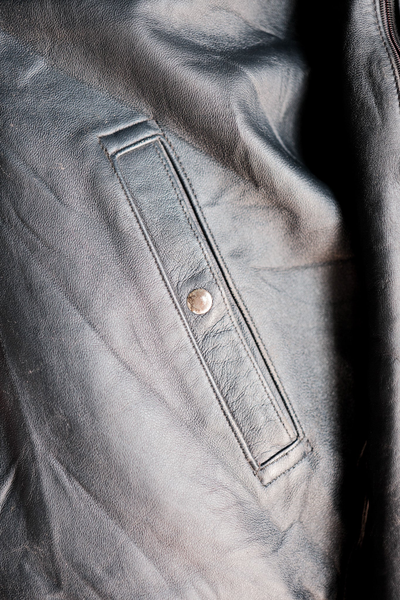【~70's】French Air Force Pilot Leather Jacket Size.50