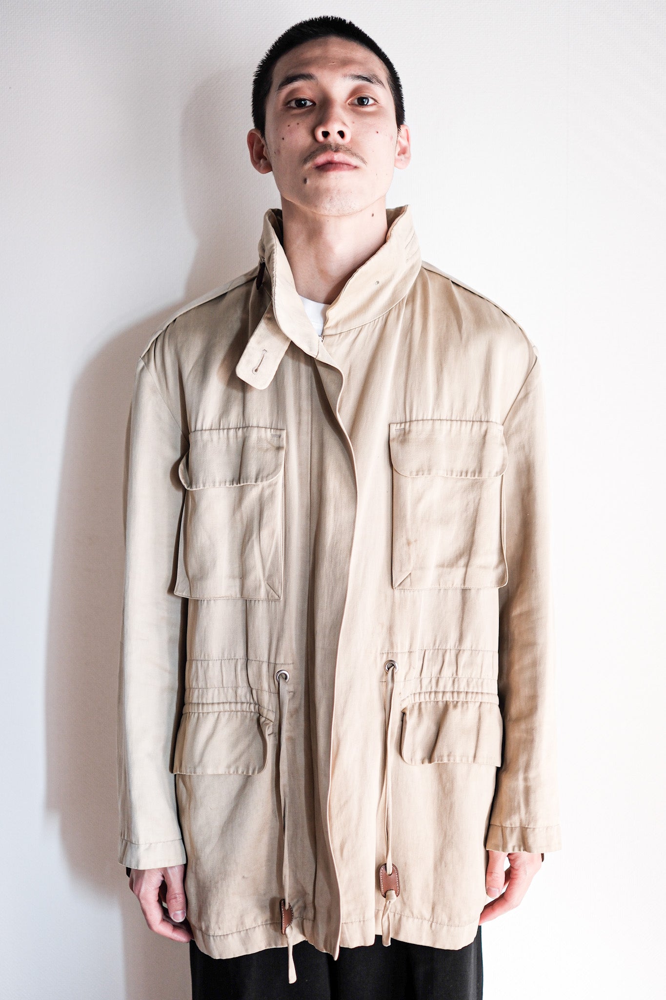【~00's】Old Hermès Paris Linen Jacket by Martin Margiela Size.42
