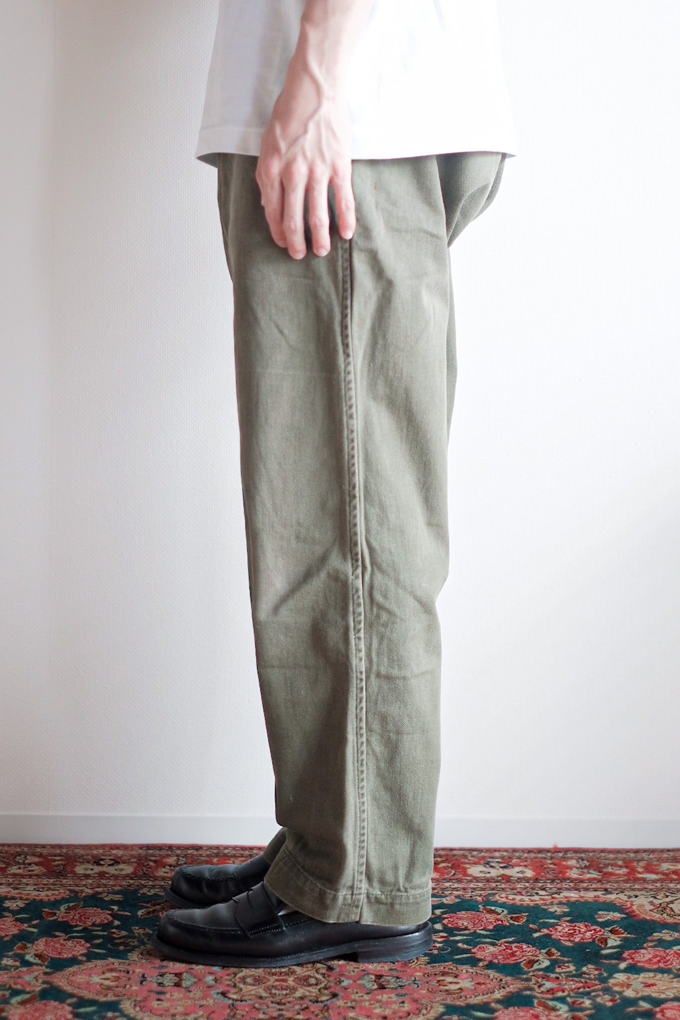 【~60's】British Army Green Drill Trousers
