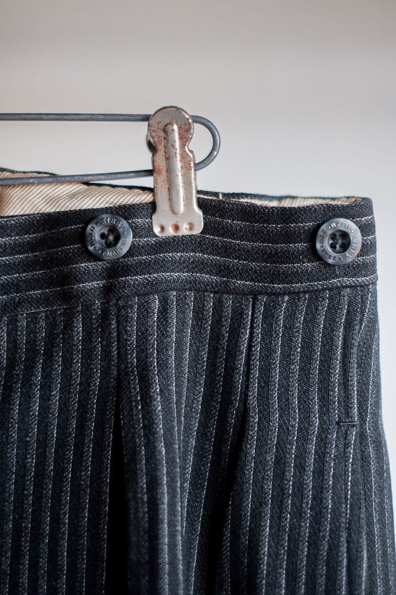 【~30's】French Vintage Wool Striped Work Pants