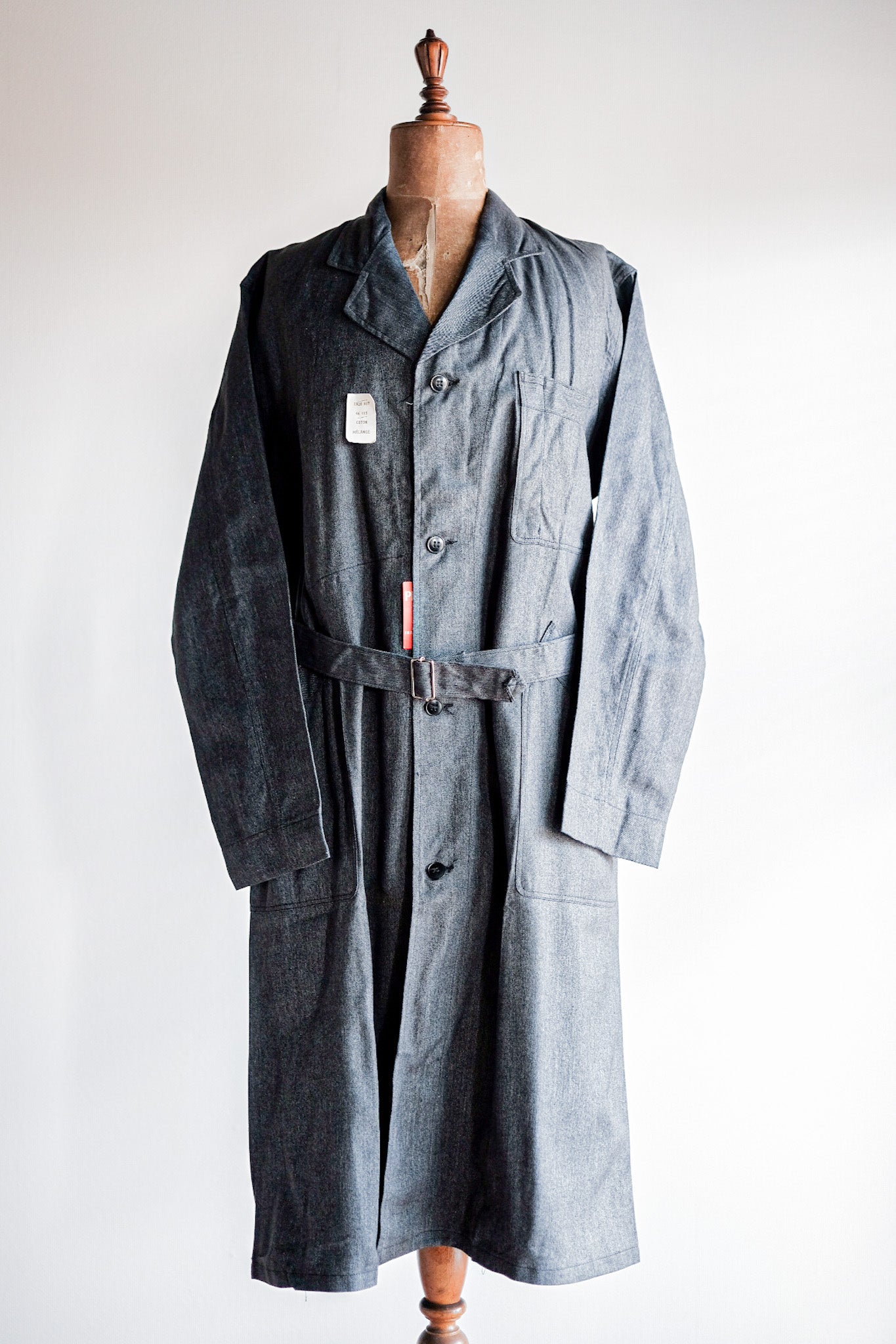 【~40's】French Vintage Black Chambray Atelier Coat “Dead Stock”