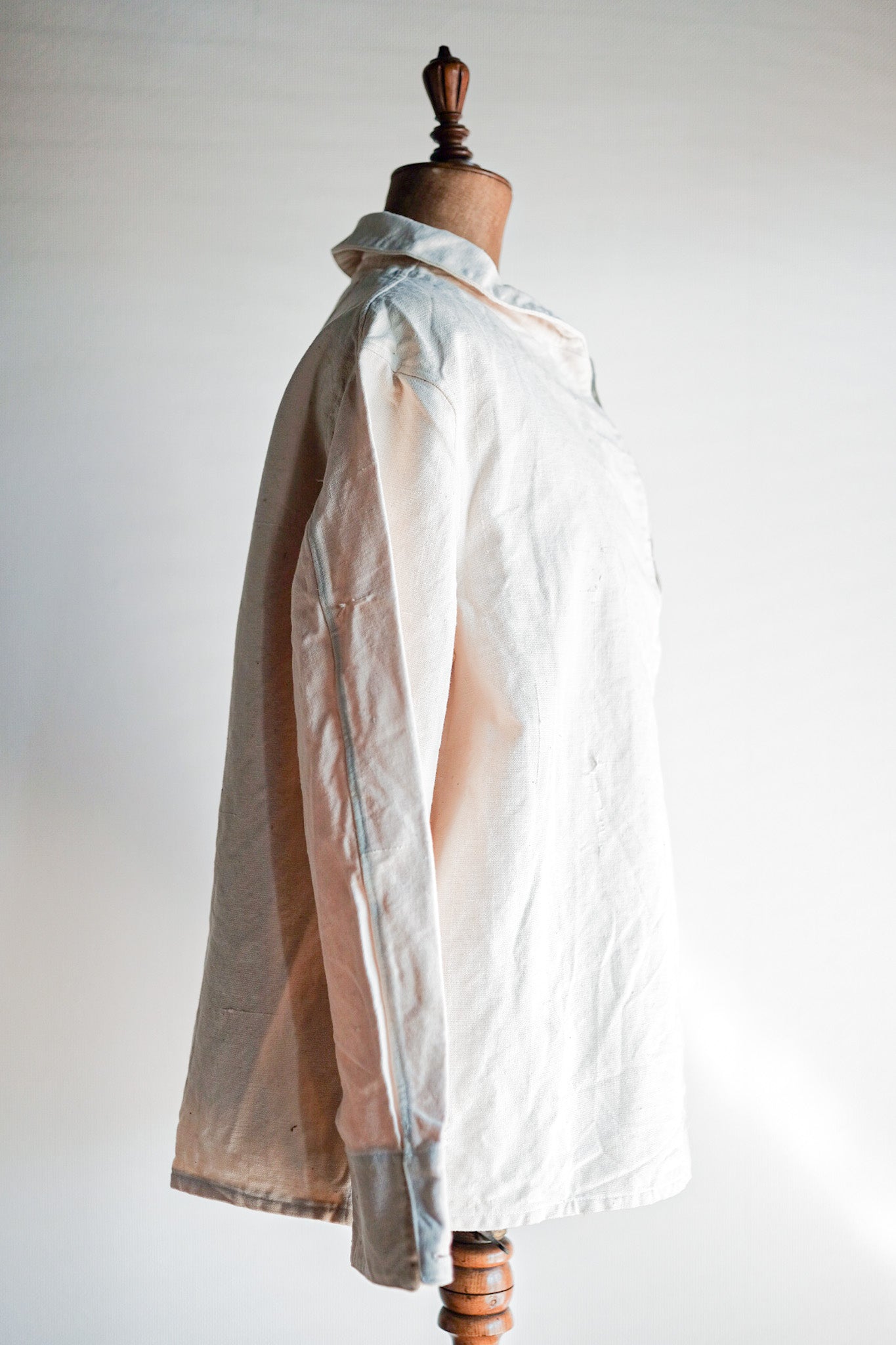 【~30's】French Navy Linen Sailor Smock "Dead Stock"