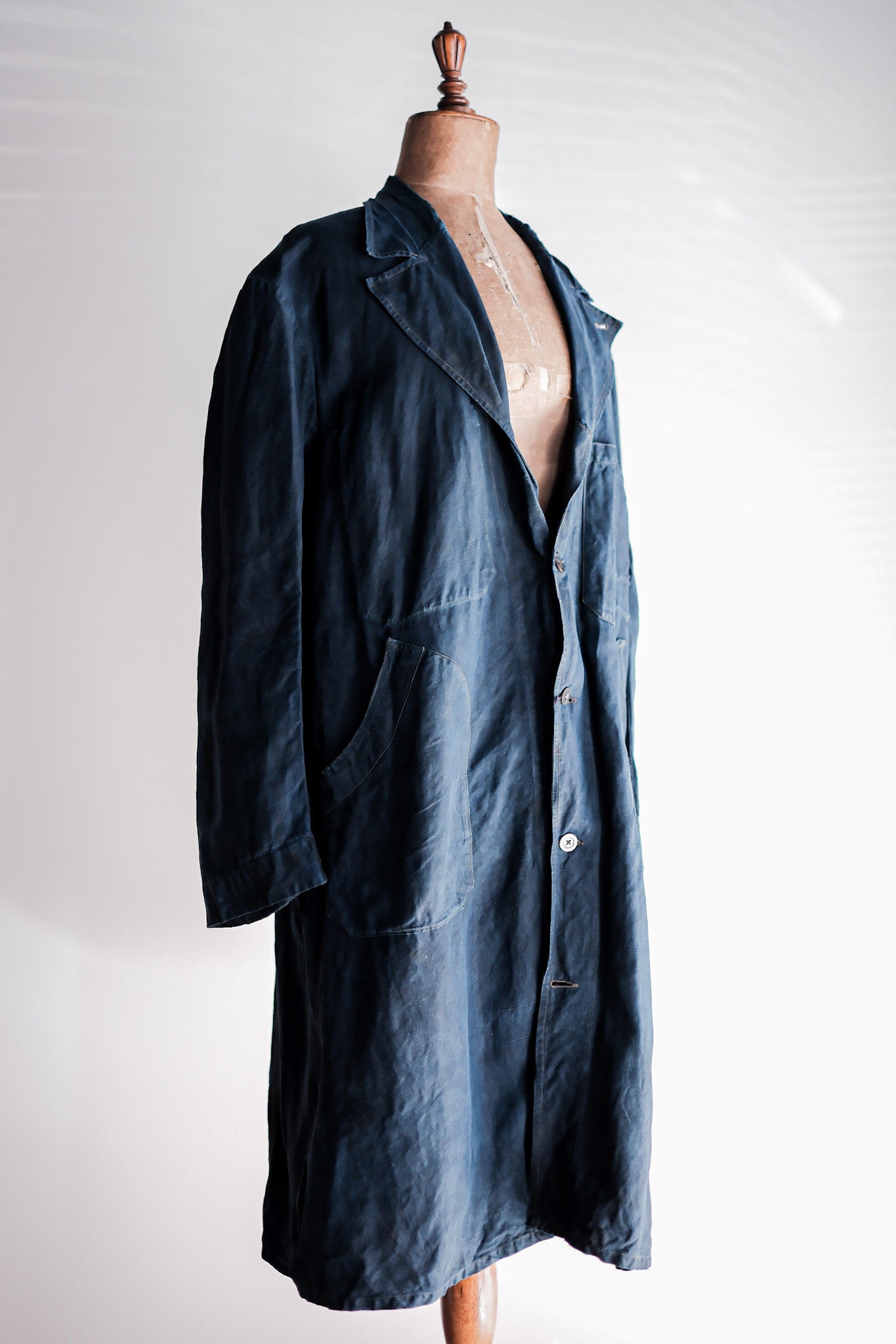【Early 20th C】French Antique Indigo Linen Maquignon Coat