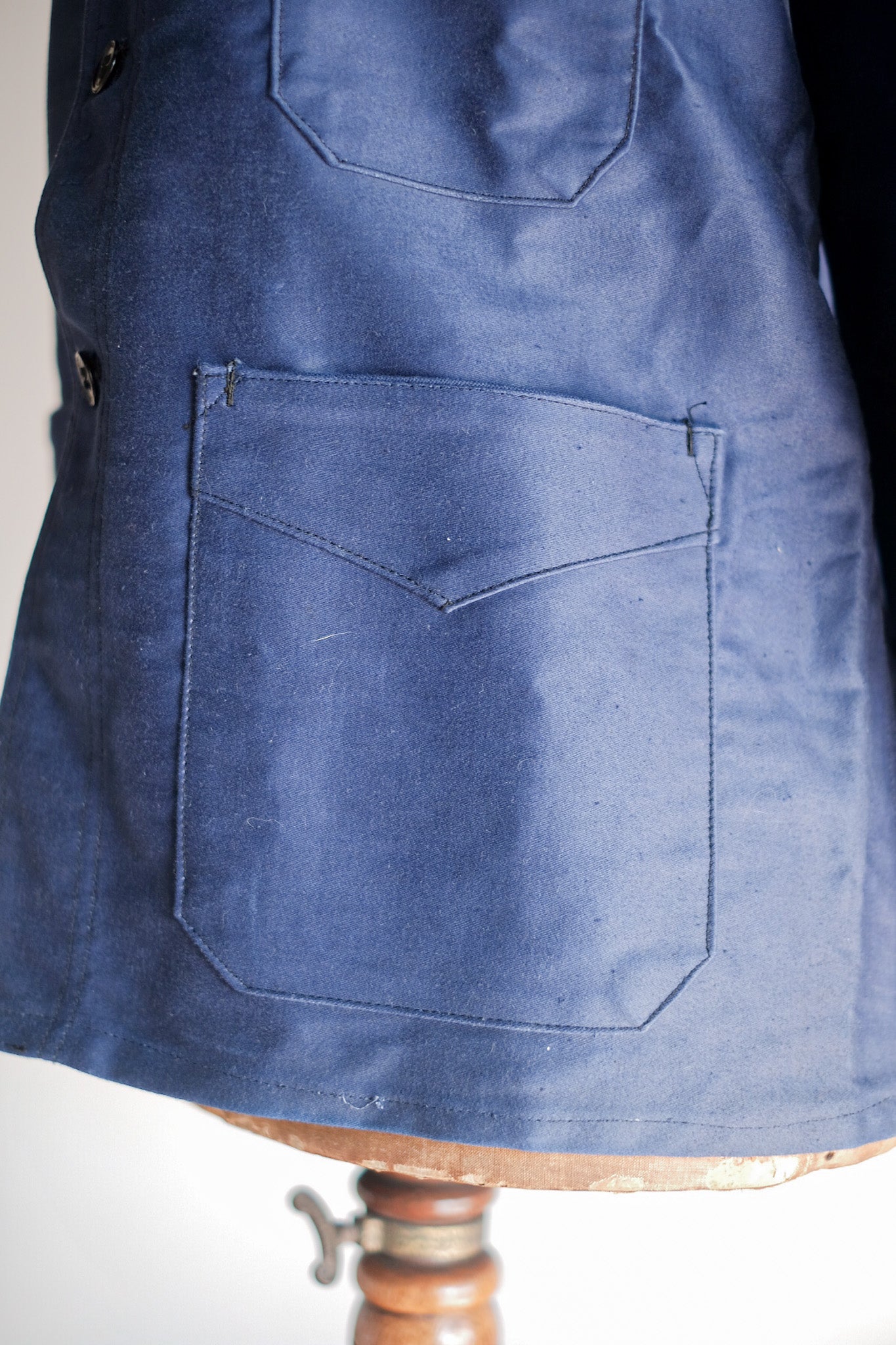 【~40's】French Vintage Blue Moleskin Work Jacket "Dead Stock"