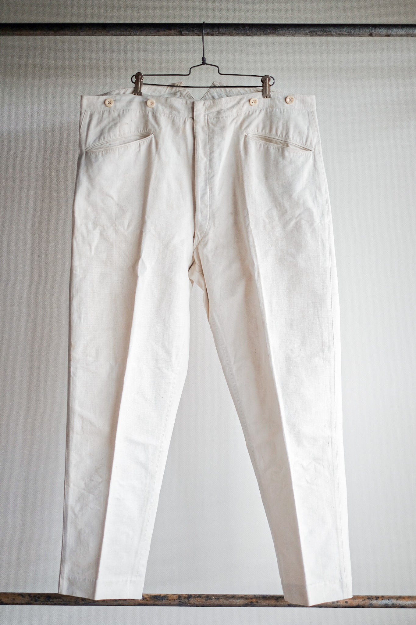 【~30's】French Vintage Linen Work Pants
