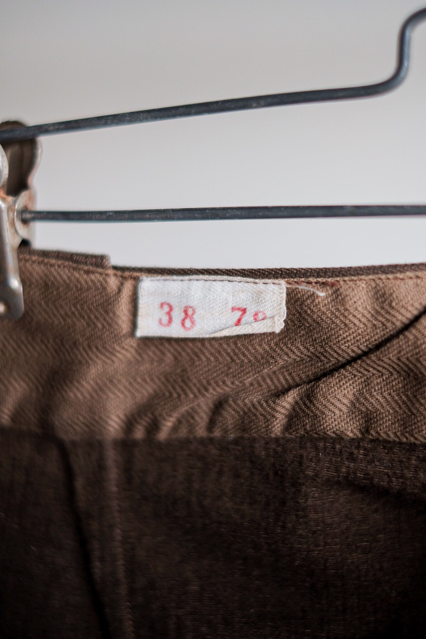 【~50's】French Vintage Brown Cotton Pique Work Pants "Dead Stock"