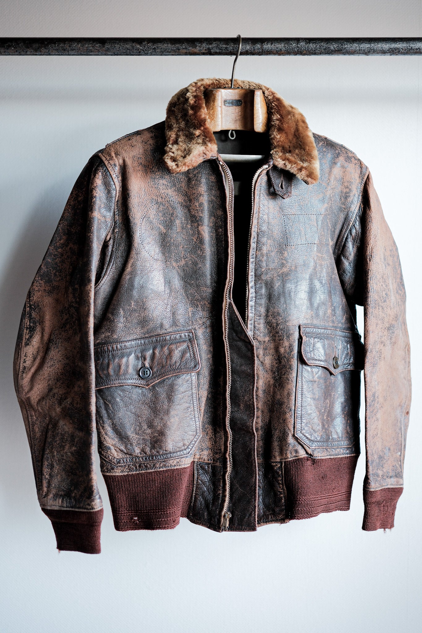 【~40's】U.S.NAVY M-422A Leather Flight Jacket