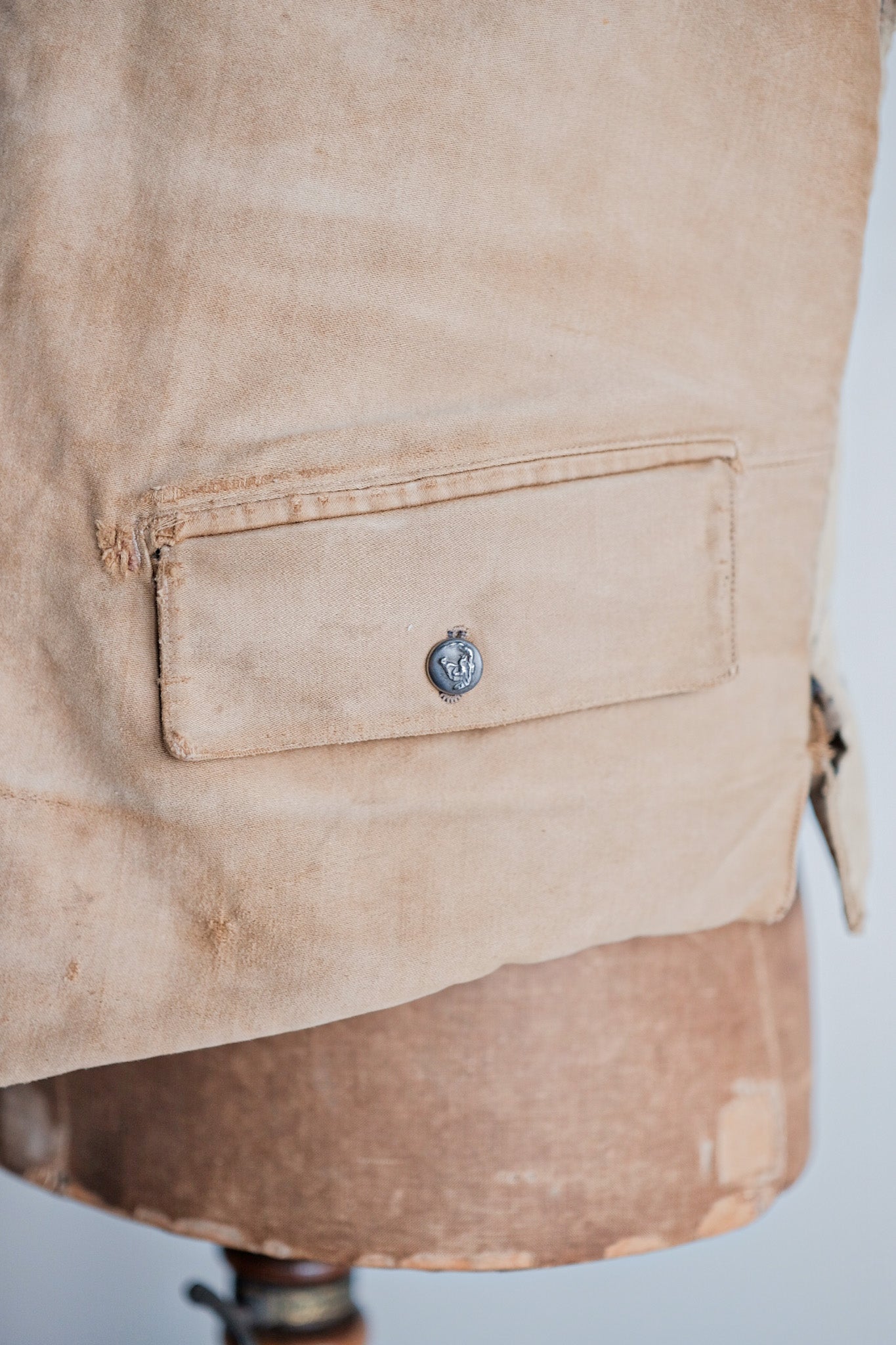 【~30's】French Vintage Moleskin Hunting Gilet