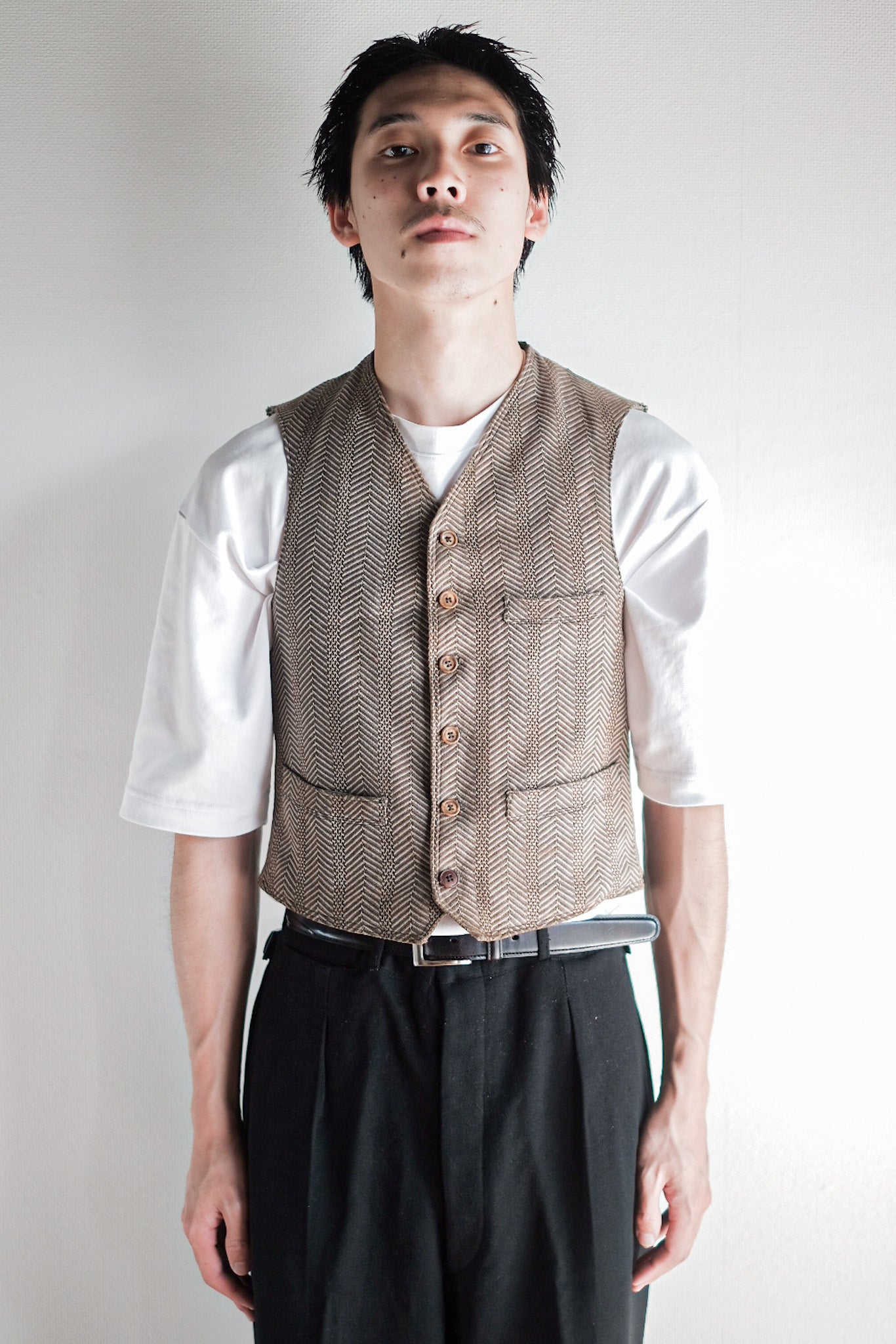 【~30's】French Vintage HBT Wool Work Gilet
