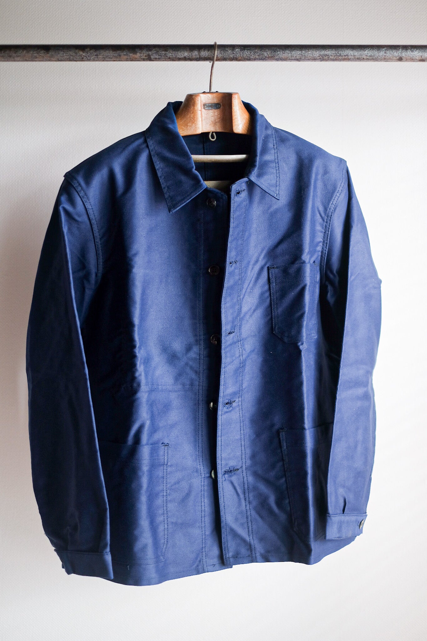 【~60's】French Vintage Blue Moleskin Work Jacket "Dead Stock"