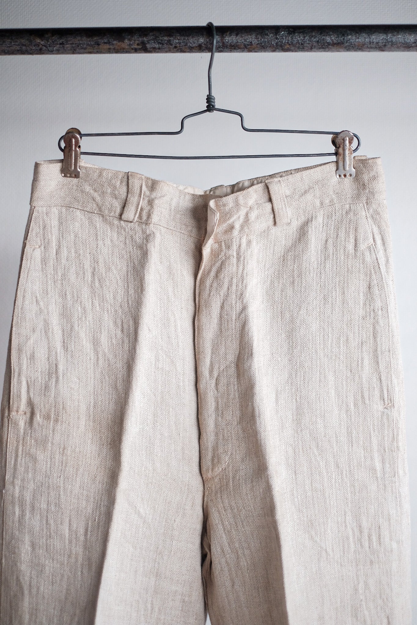 【~40’s】German Vintage HBT Linen Trousers
