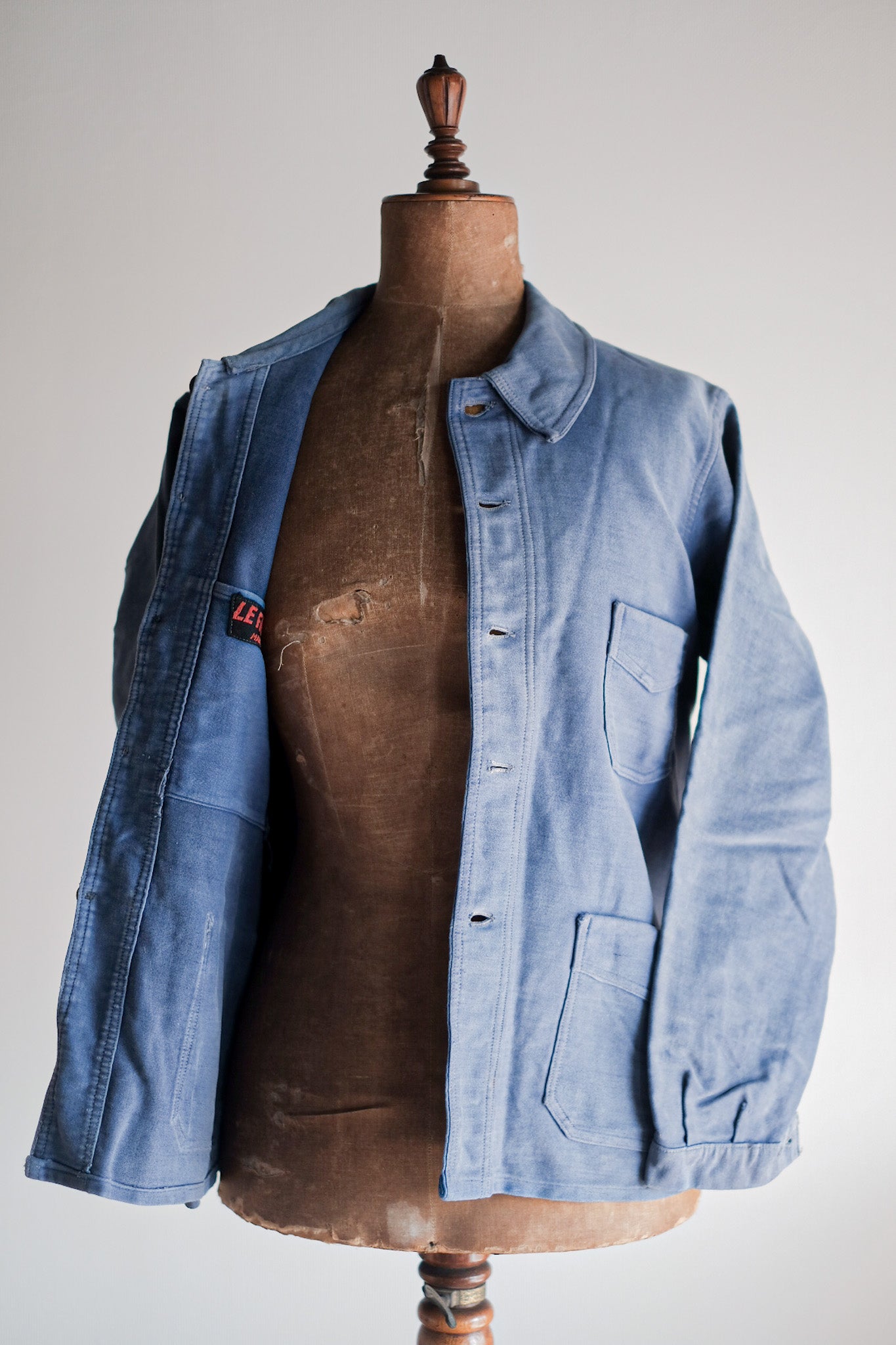 【~40's】French Vintage Blue Moleskin Work Jacket