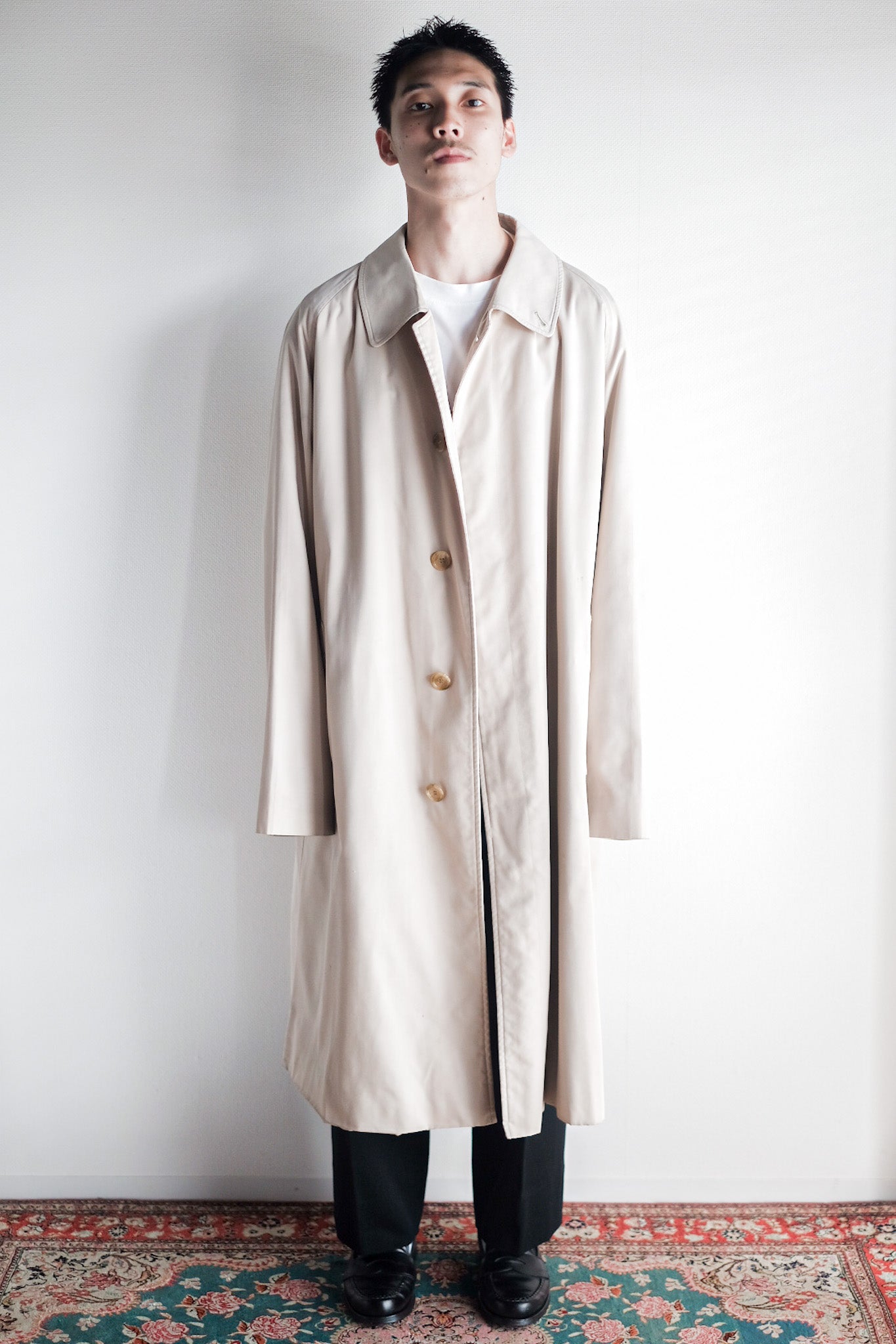 【~80's】Vintage Burberry's Single Raglan Balmacaan Coat