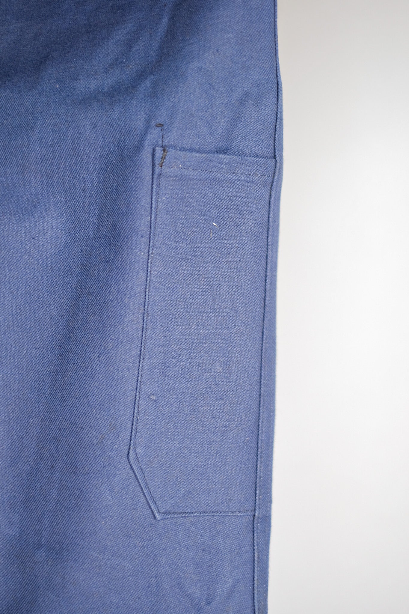 【~40's】French Vintage Blue Cotton Twill Work Pants "Dead Stock"