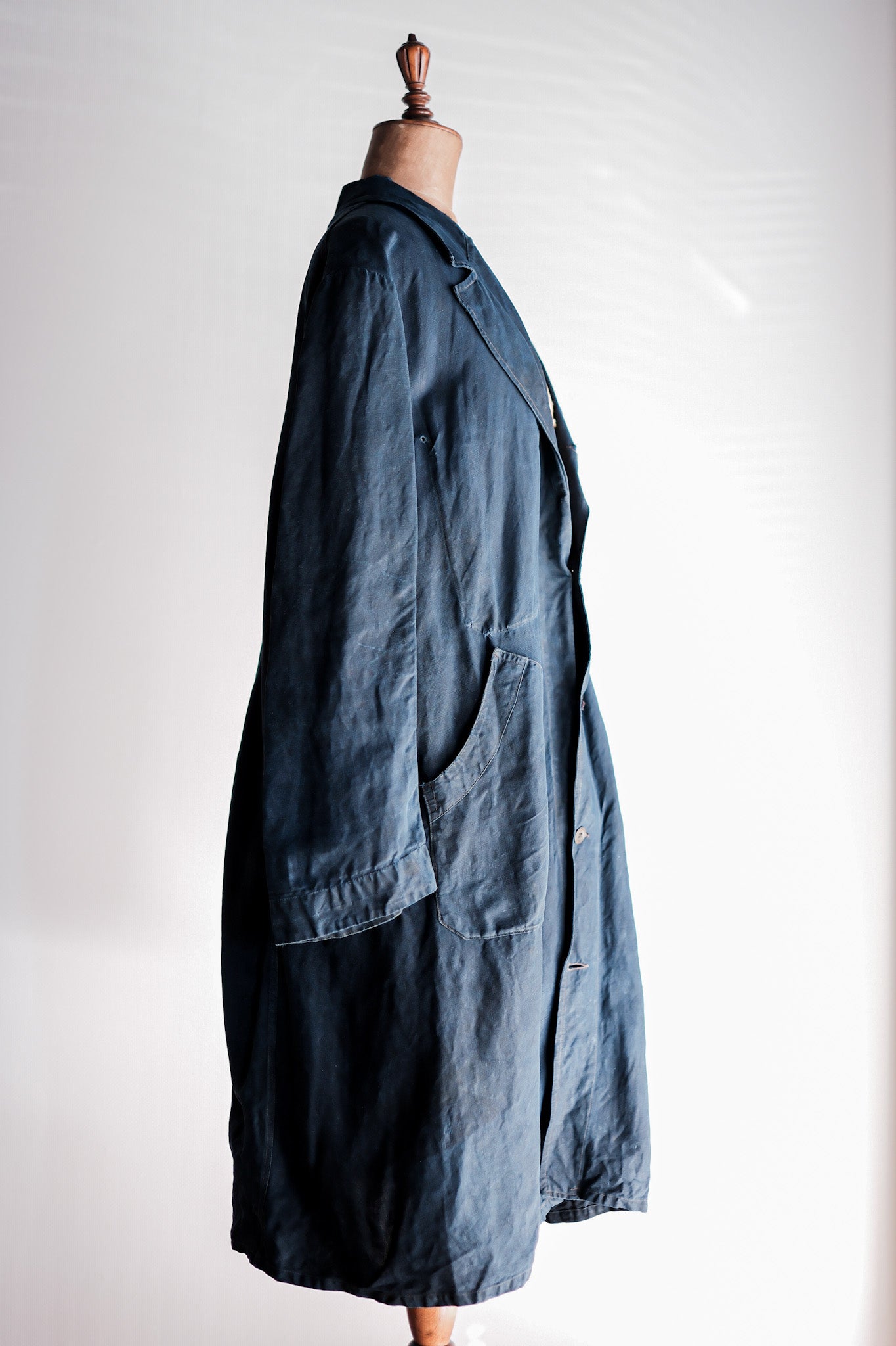 【Early 20th C】French Antique Indigo Linen Maquignon Coat