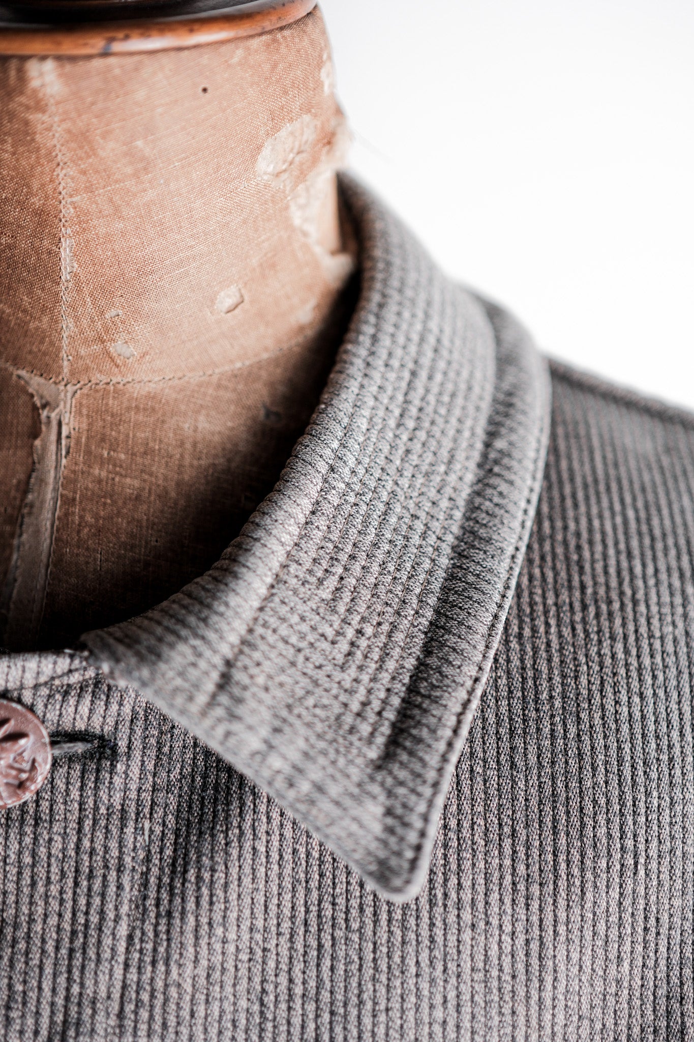 【~50's】French Vintage Gray Cotton Pique Hunting Jacket