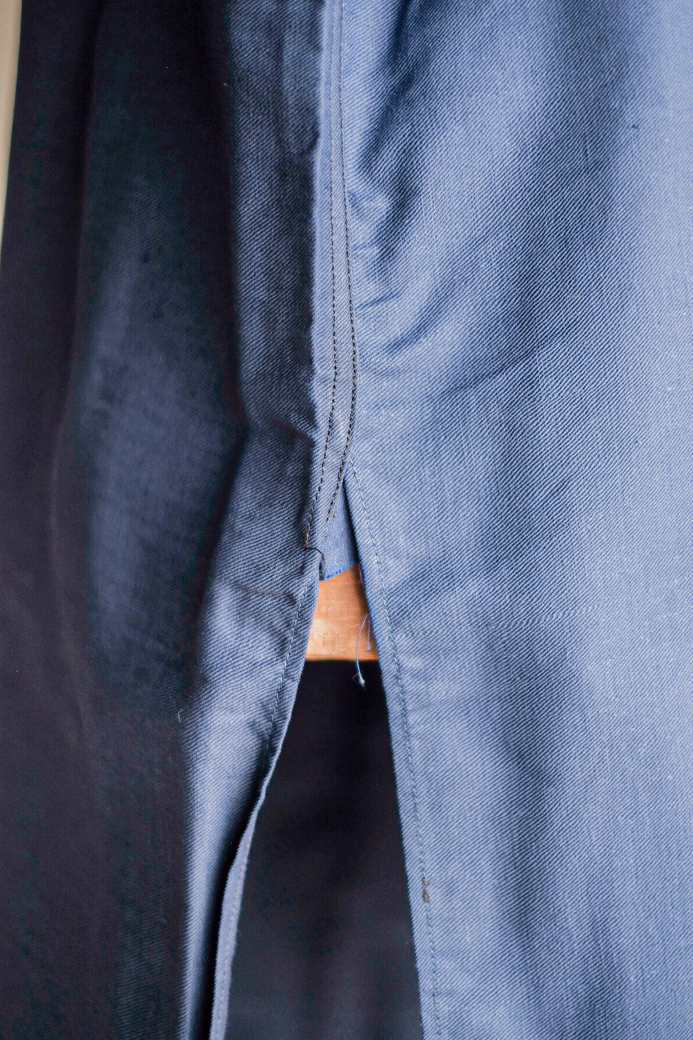 【~40's】French Vintage Indigo Metis Grandpa Shirt "Dead Stock"