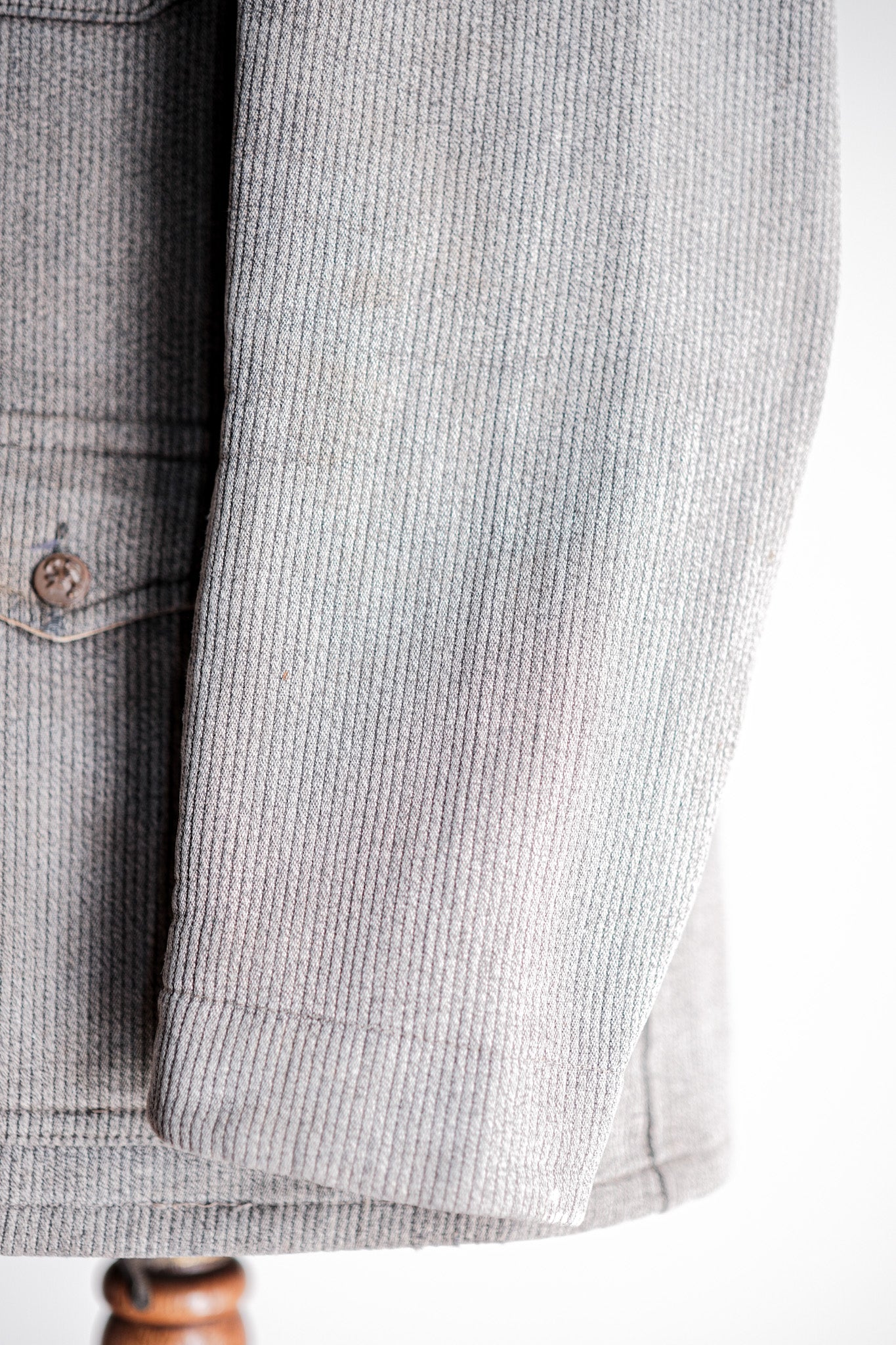 【~50's】French Vintage Gray Cotton Pique Hunting Jacket