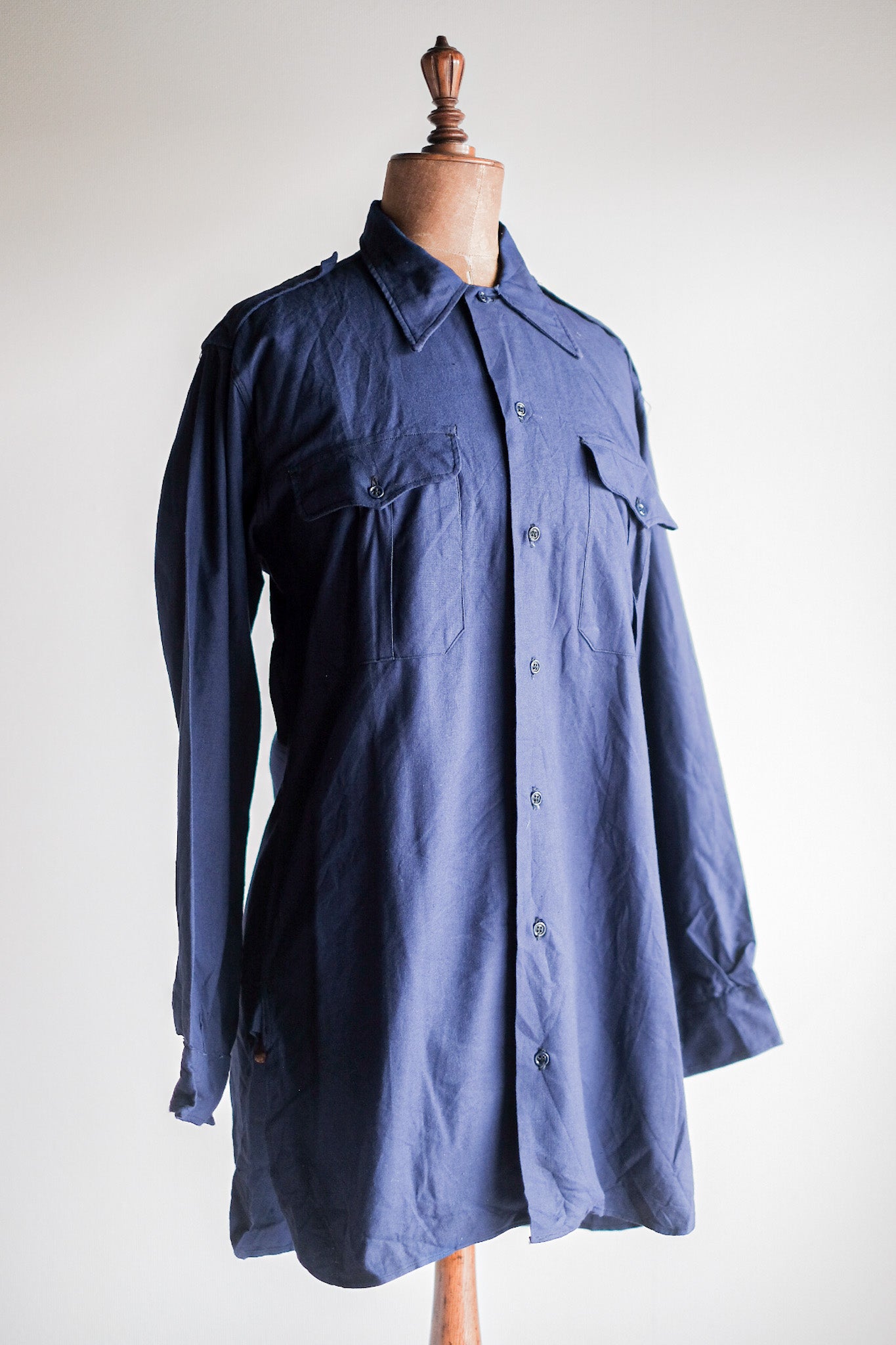 【~50's】French Air Force Indigo Metis Shirt "Dead Stock"