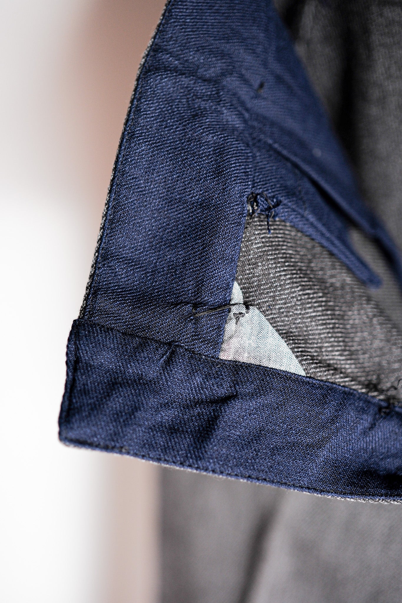 【~30's】French Vintage Salt & Pepper Cotton Twill Work Pants "Dead Stock"