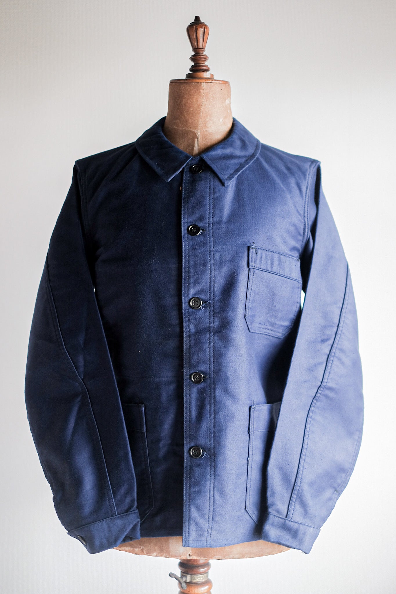 【~40's】French Vintage Blue Moleskin Work Jacket "Dead Stock"