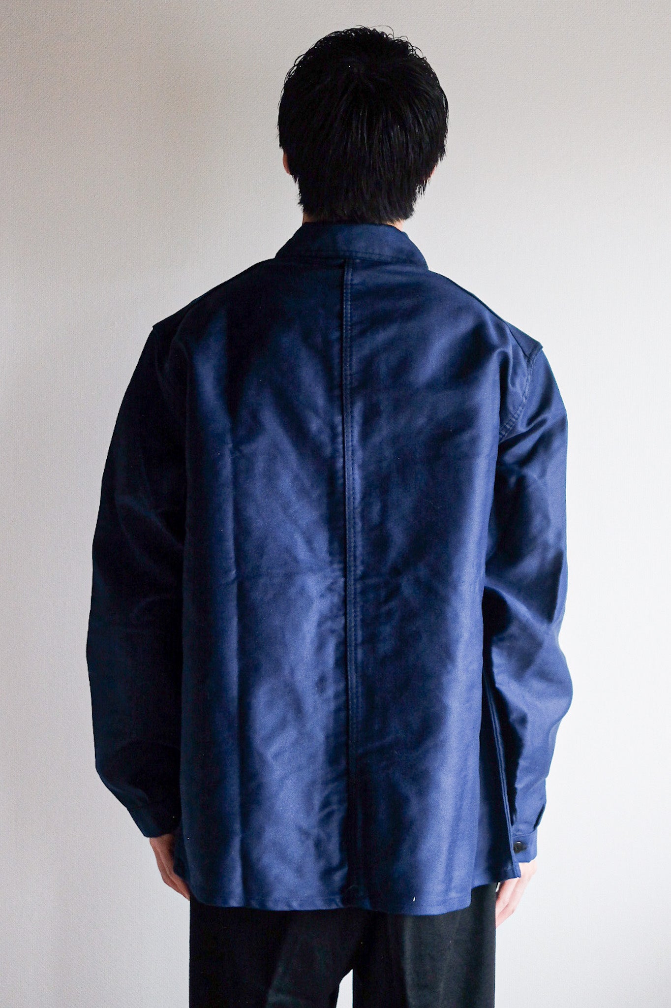 【~60's】French Vintage Blue Moleskin Work Jacket "Dead Stock"