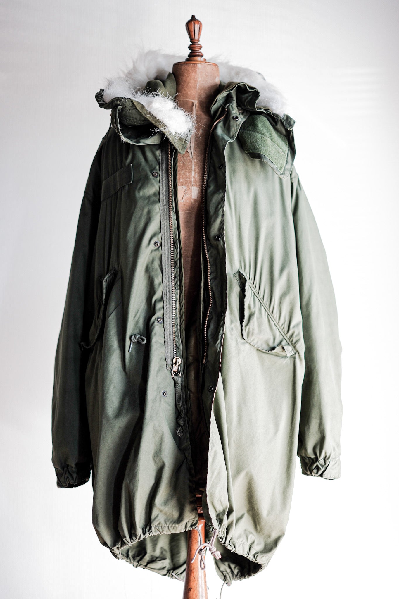 【~80's】U.S.ARMY M-65 Fishtail Parka Size.LARGE "Full Set"