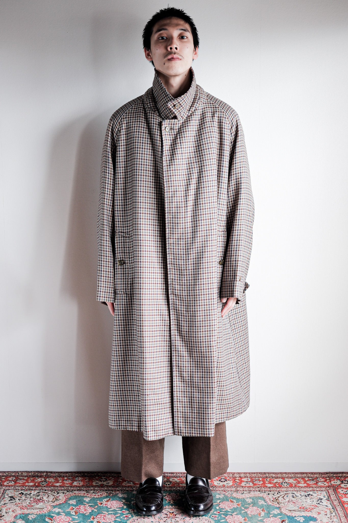 【~80's】Vintage Burberry's Single Raglan Wool Balmacaan Coat Size.56REG