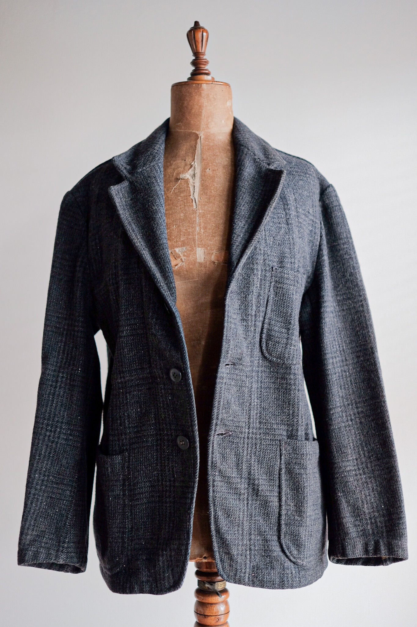【~50's】French Vintage Wool Lapel Work Jacket "Pascal Fabric"