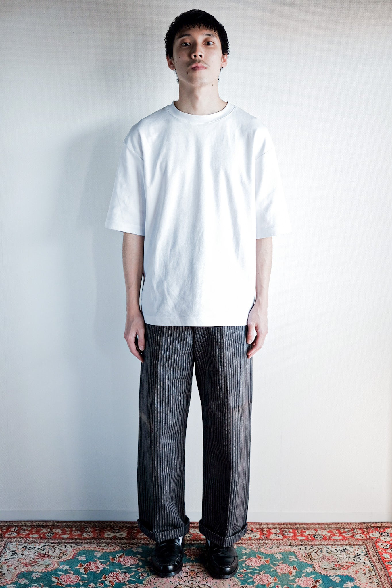 【~40's】French Vintage Cotton Striped Work Pants "Dead Stock"