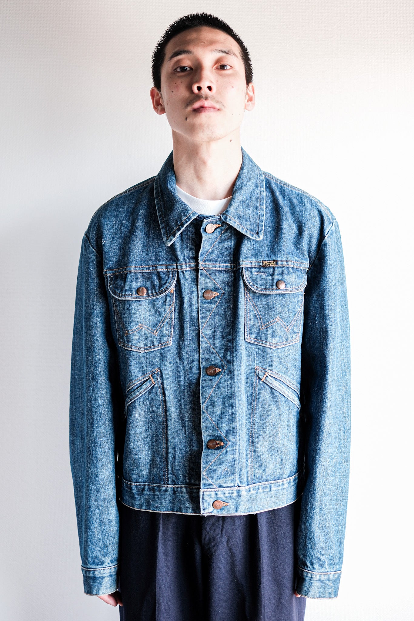 【~70's】Vintage Wrangler 124MJ Denim Jacket With Patches Size.44